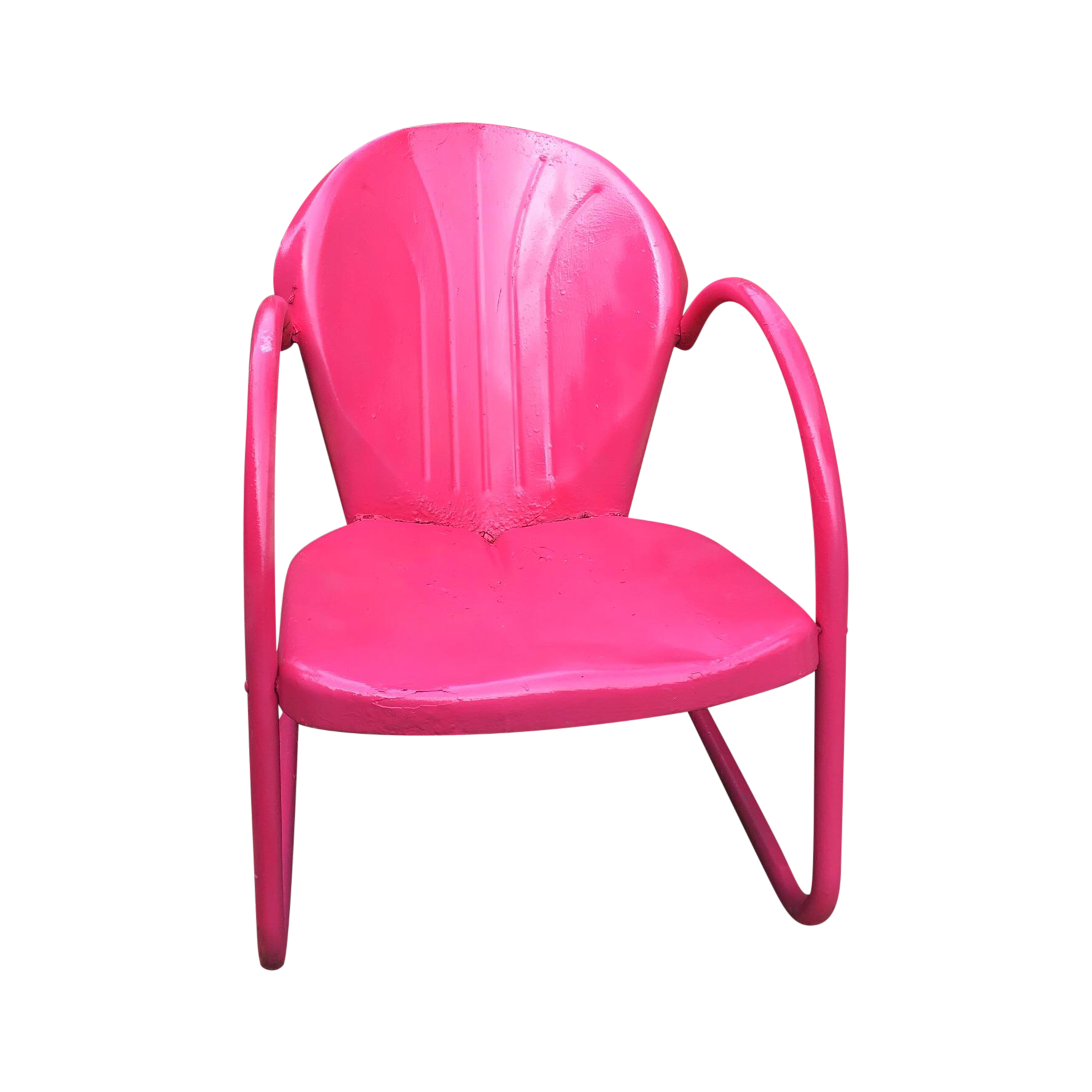 mid century pink metal patio chair 4079