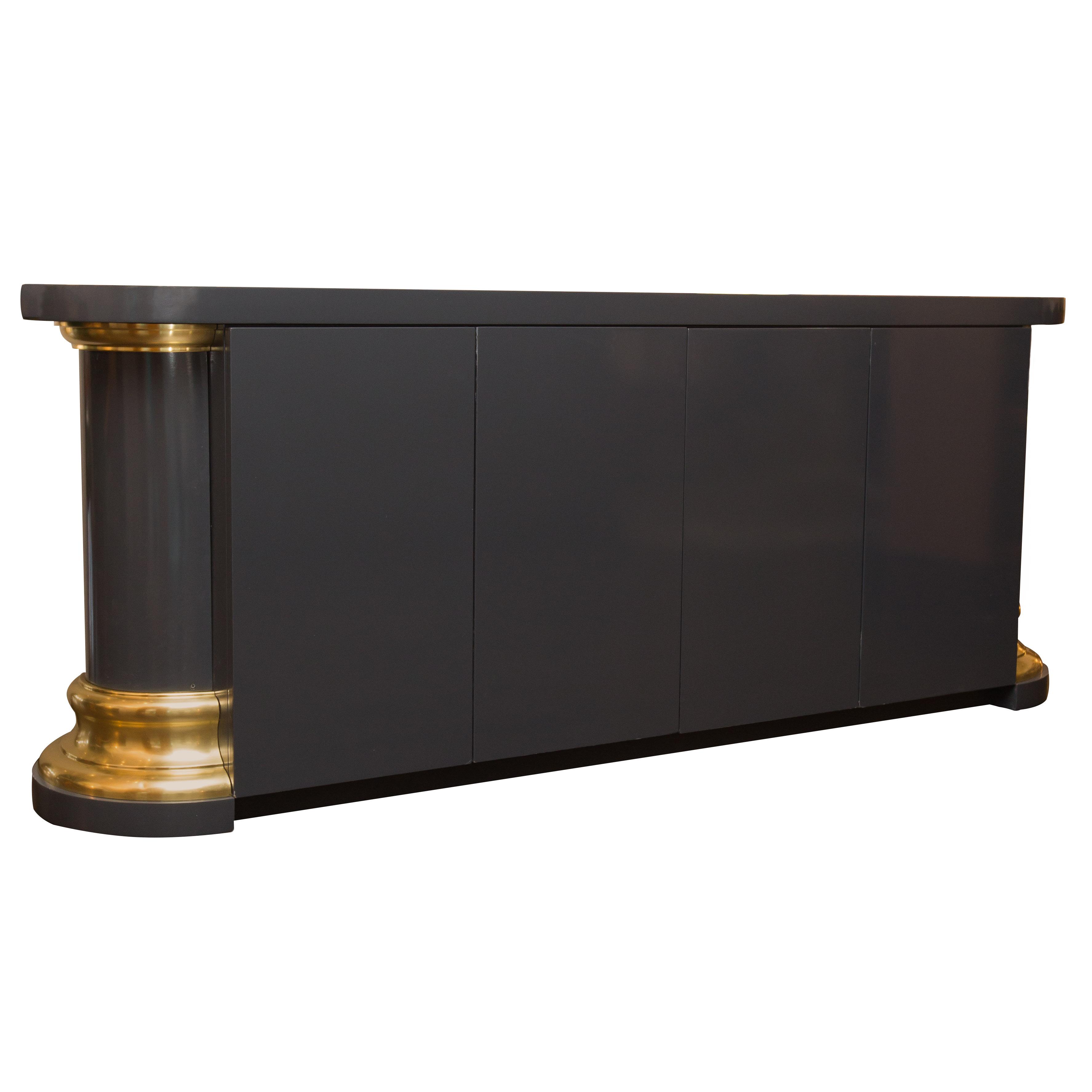 Graphite Grey Lacquered Console Chairish