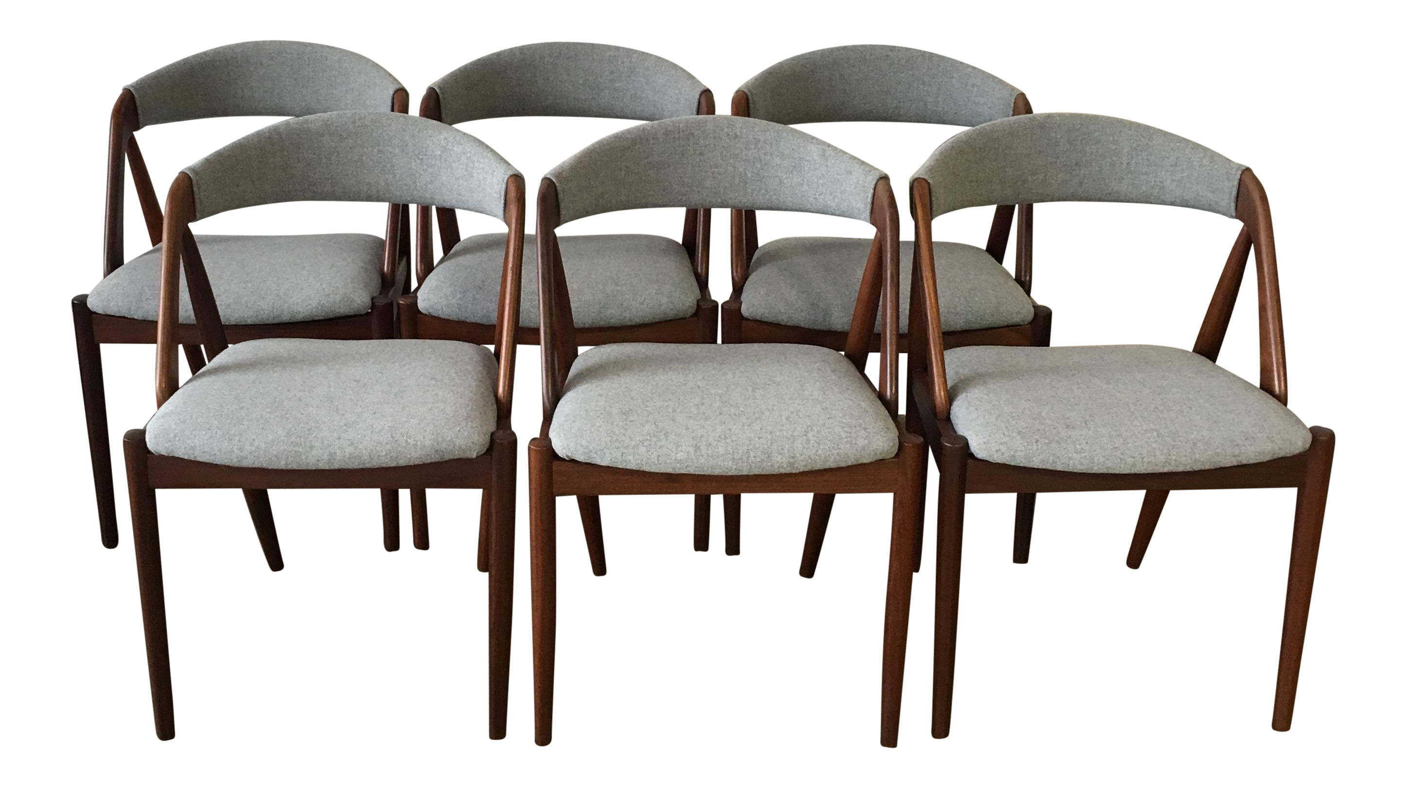 Kai Kristansen Walnut Dining Chairs Set of 6 Chairish