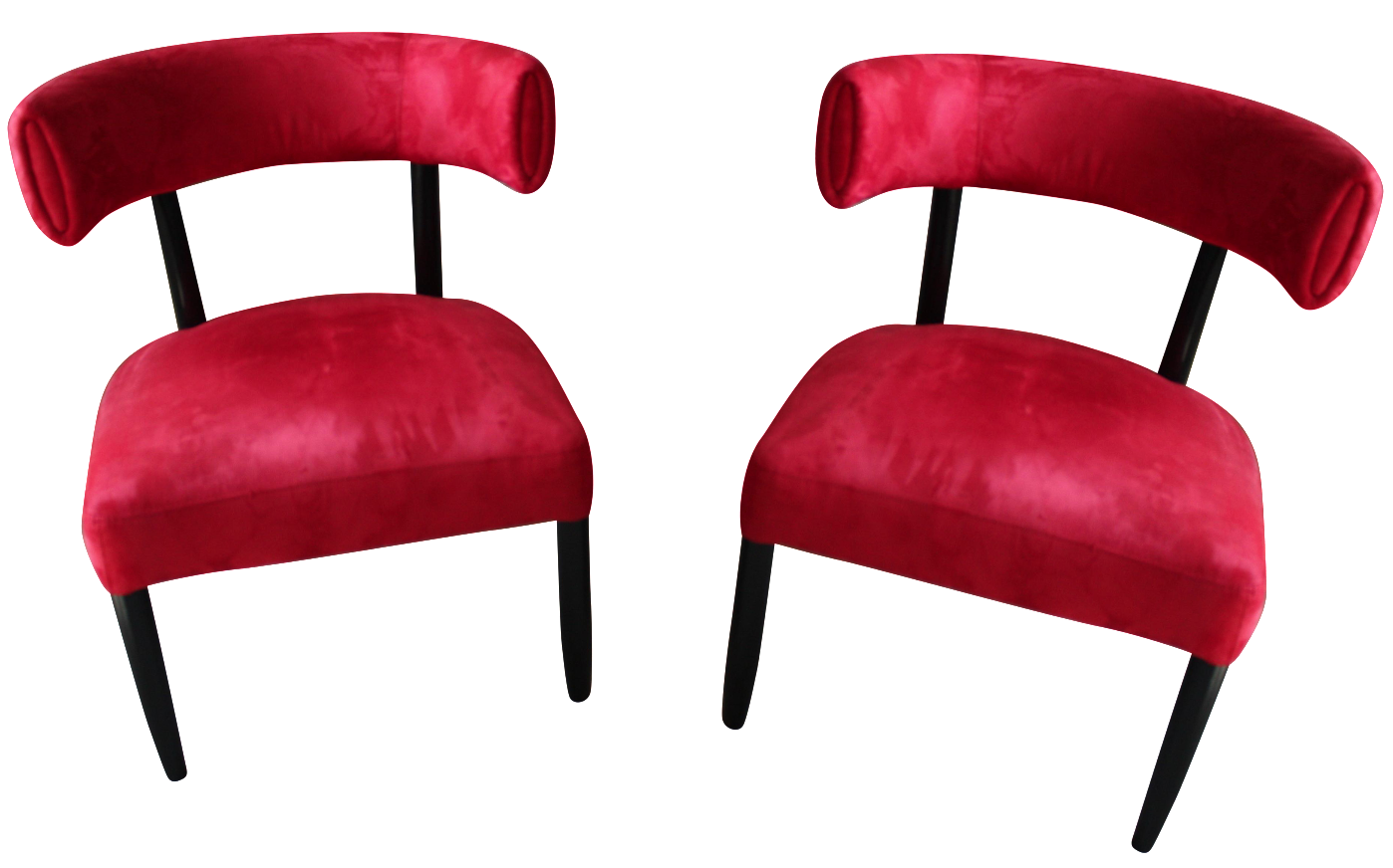 Red Faux Leather Chairs A Pair Chairish