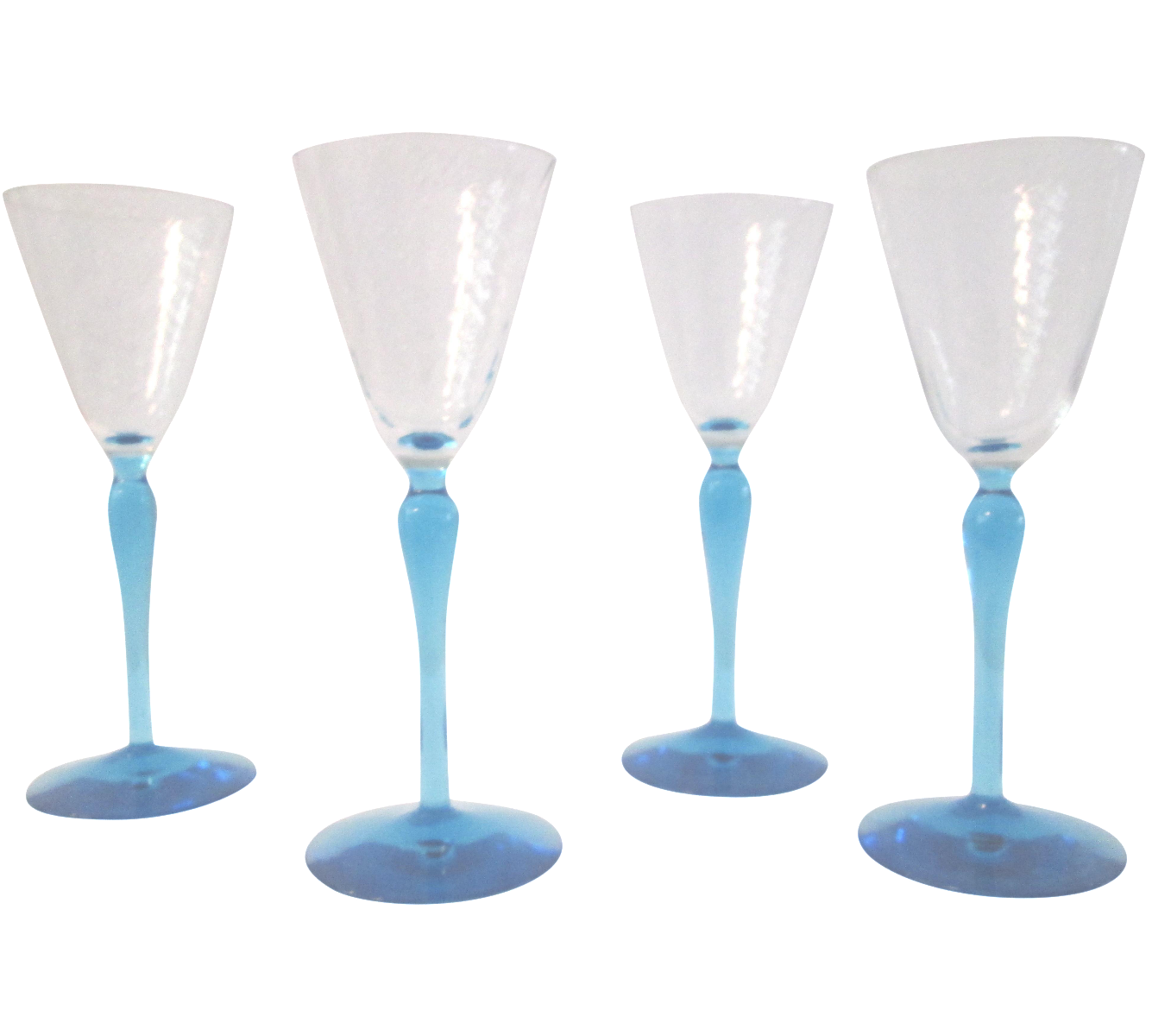 Sea Blue Stemmed Port Wine Glasses Set of 4 Chairish
