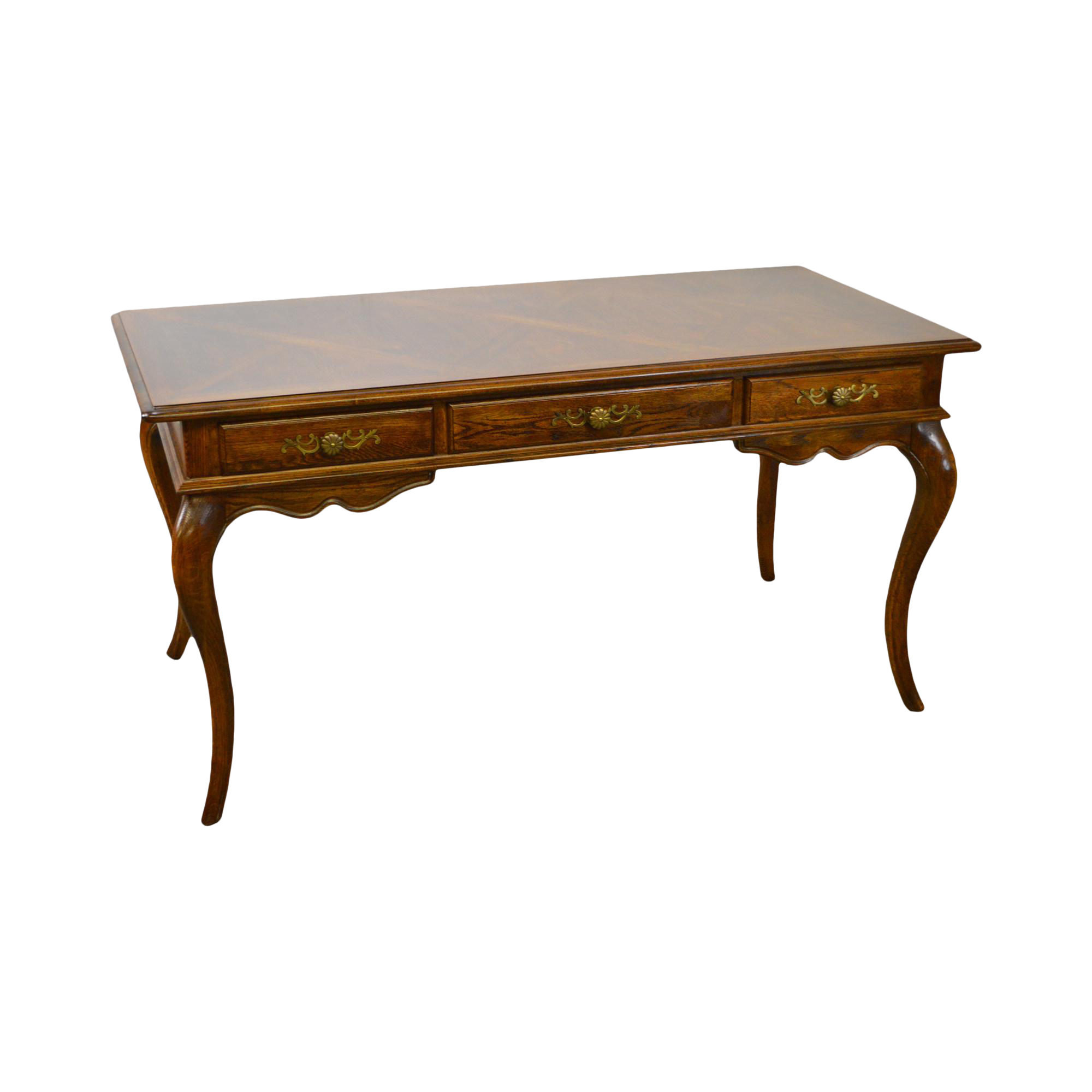 french country style walnut parquet top writing desk 9450