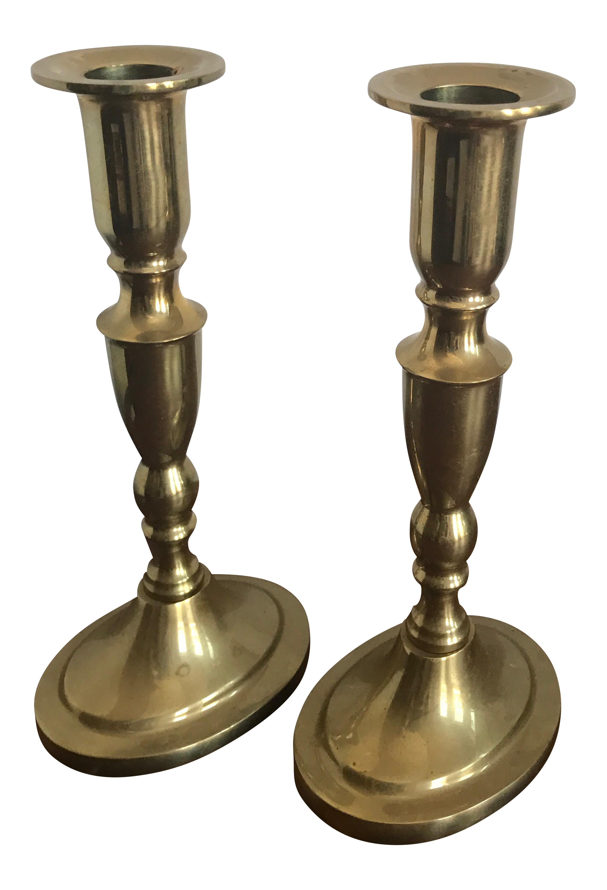 Danish Made Brass Candle Holders A Pair Chairish