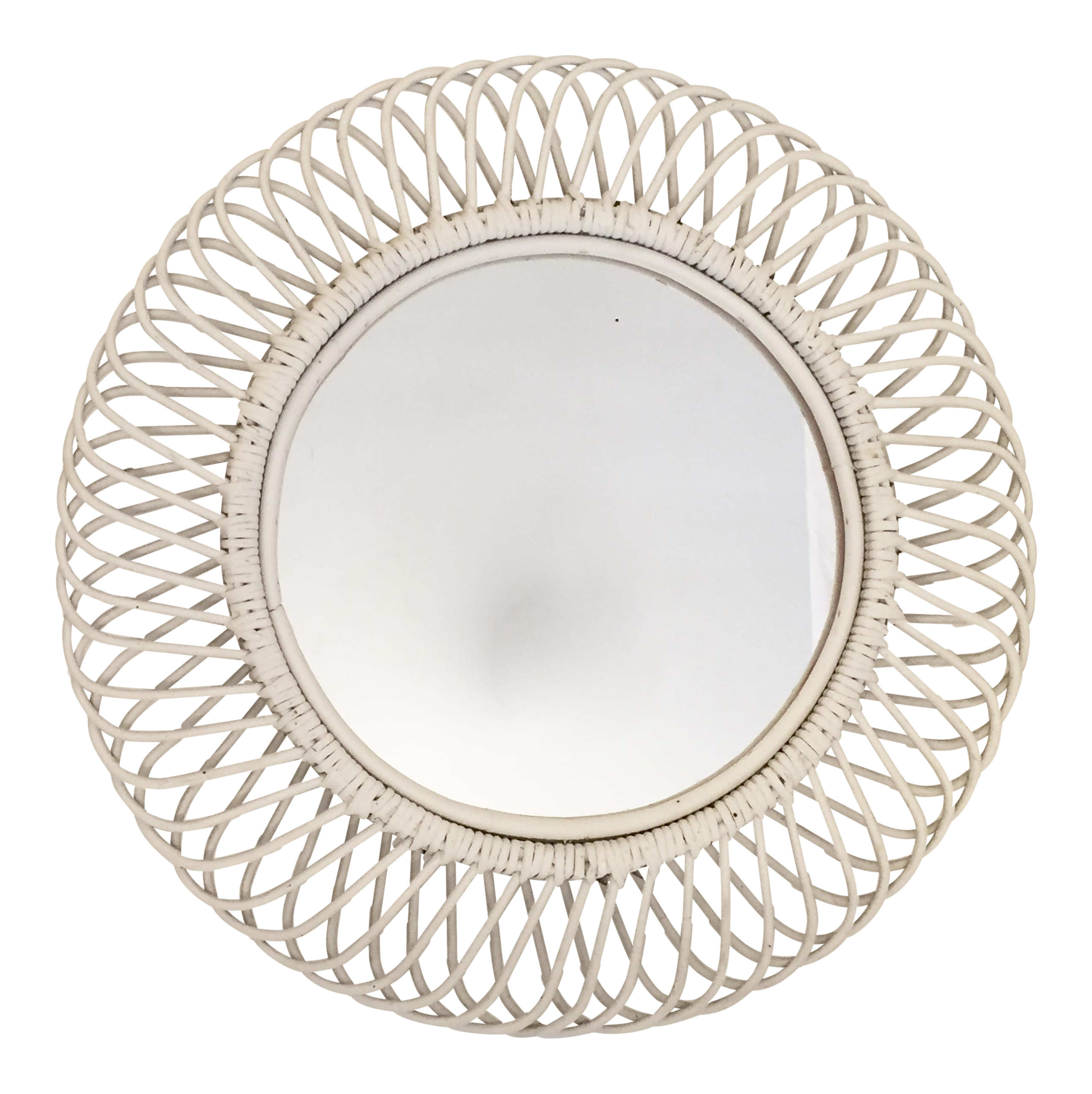White Rattan Sunburst Mirror Chairish