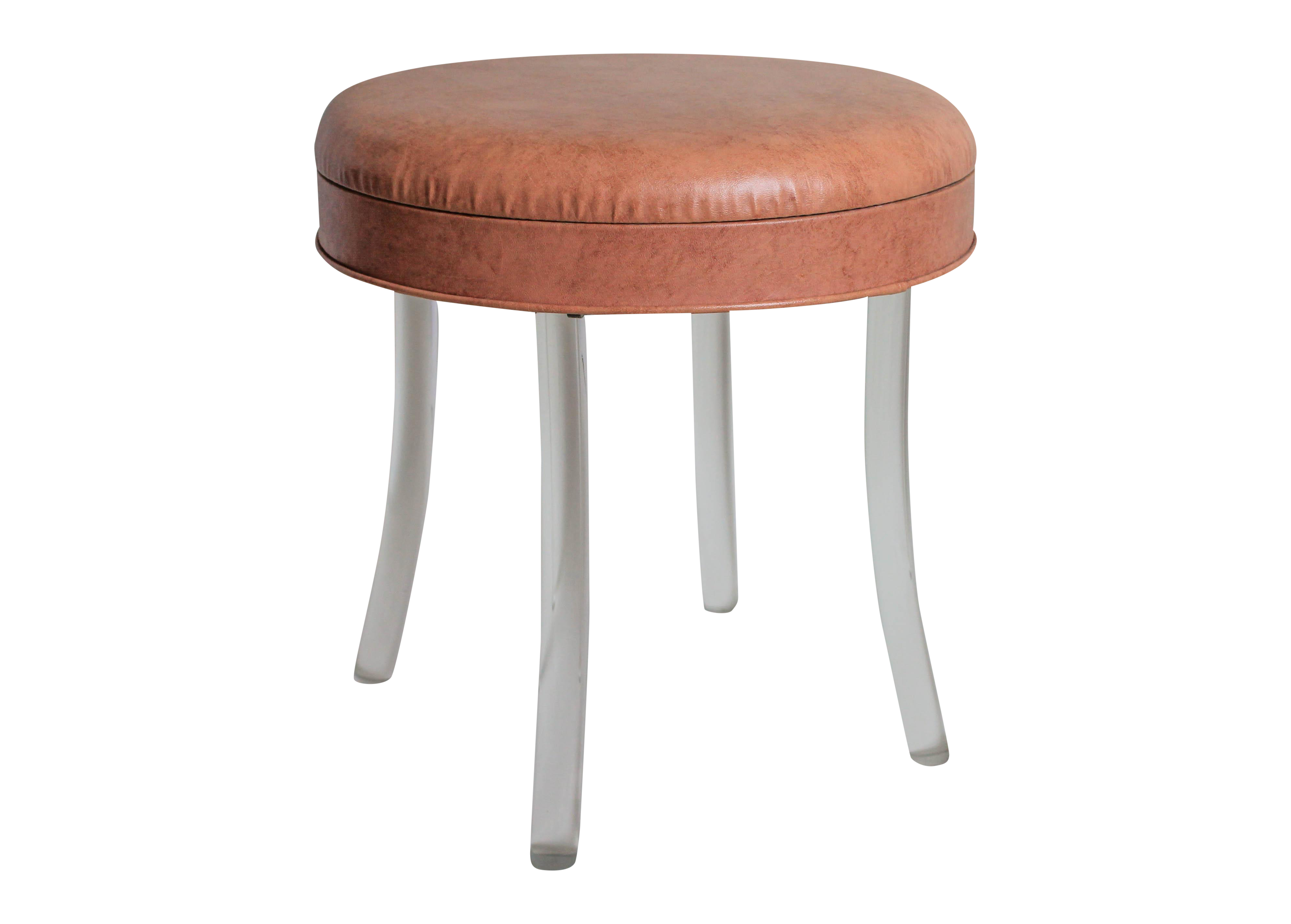 Vanity Stool with Lucite Legs Chairish
