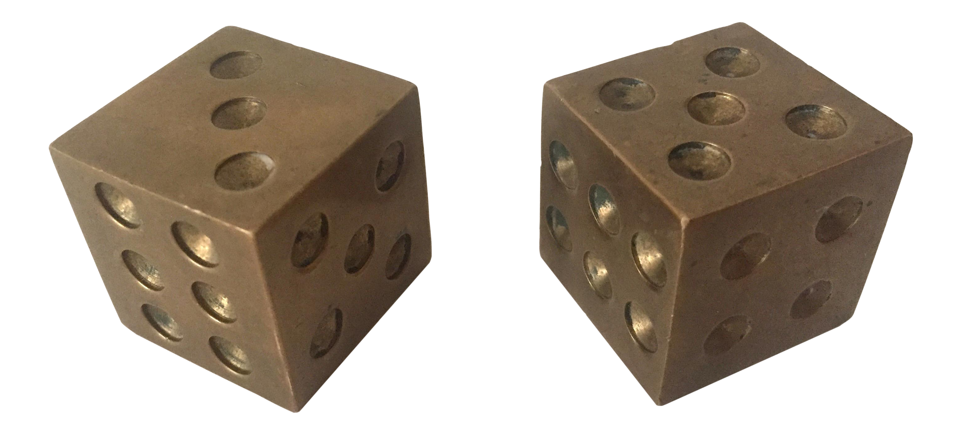 Vintage MidCentury Modern Brass Dice Pair Chairish