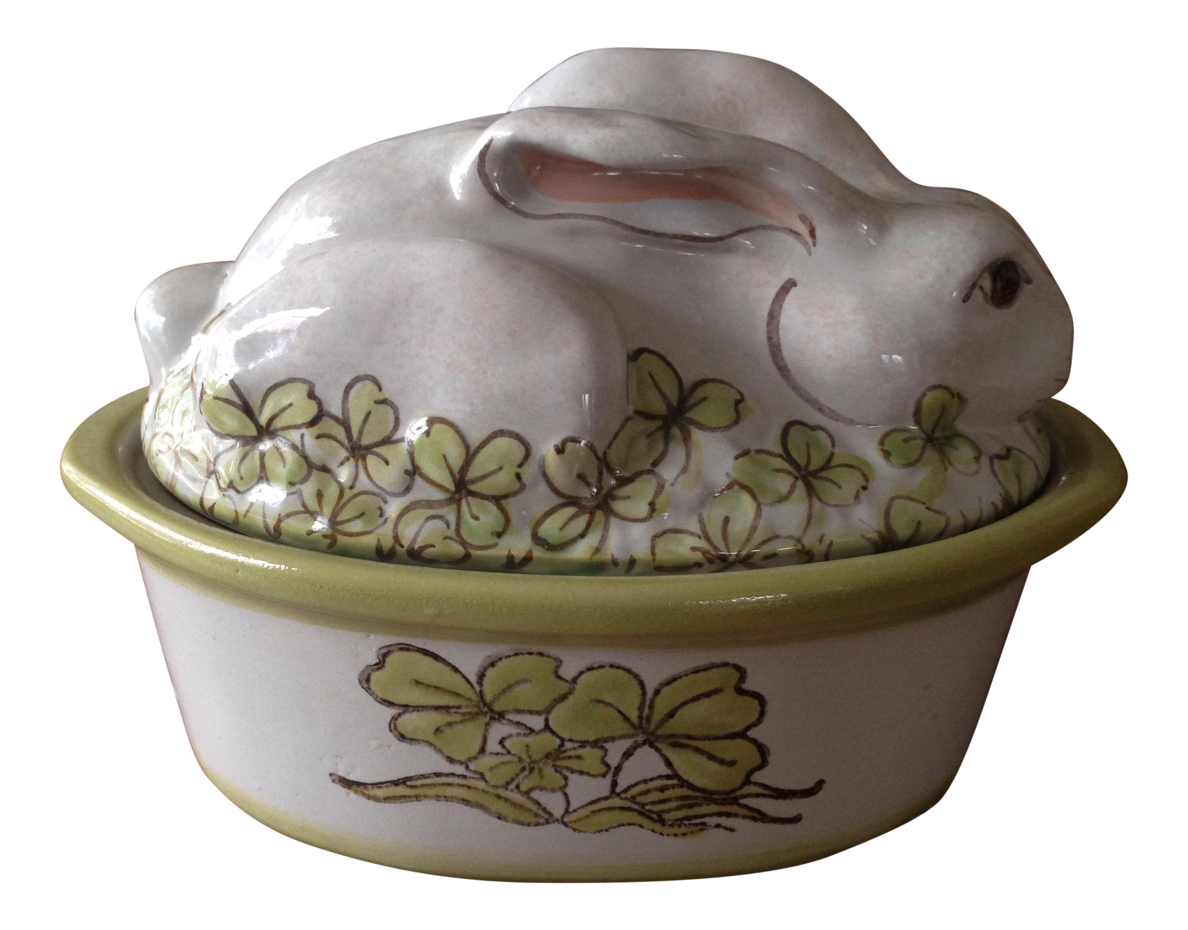 Stoneware Vintage Easter Rabbit Covered Casserole Dish/Tureen Chairish