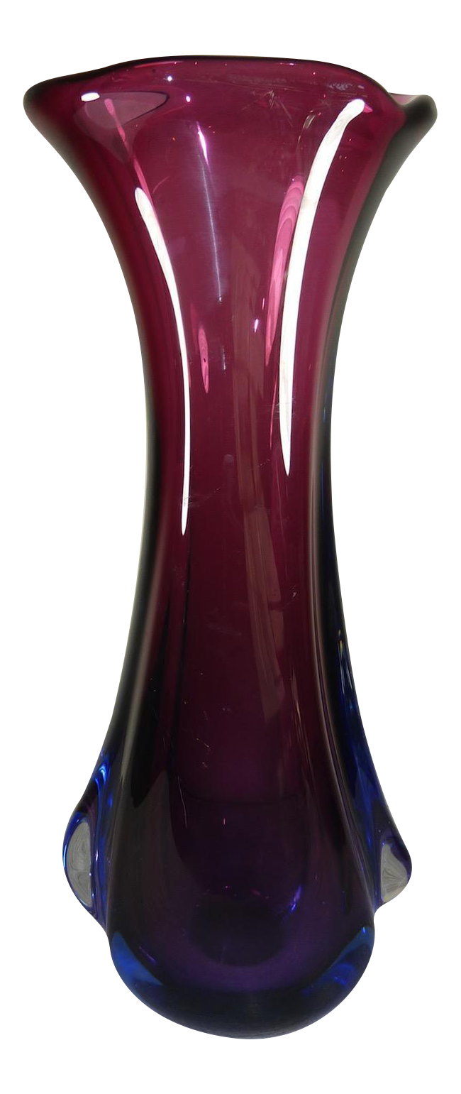 Vintage Italian Purple & Blue Murano Glass Vase Chairish