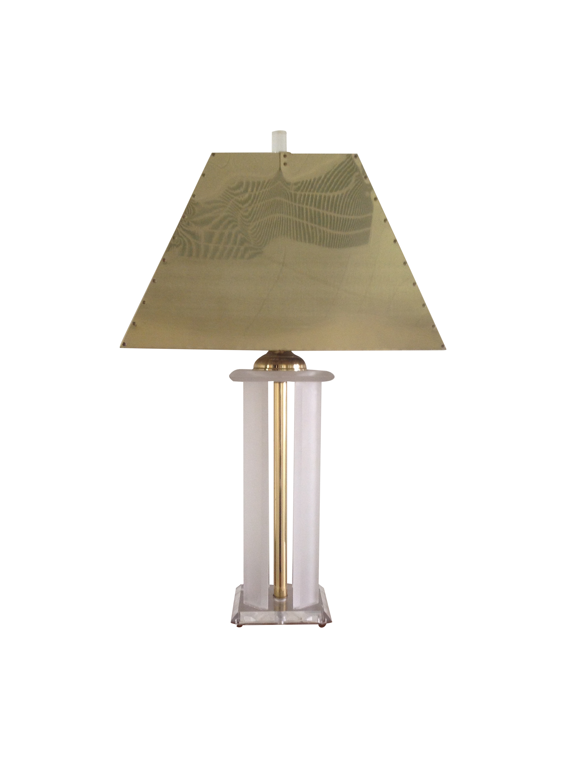 Vintage Lucite Lamp with Brass Shade Chairish