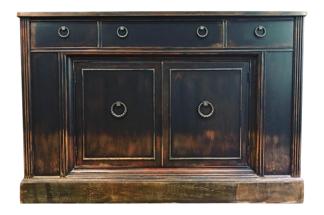 Weathered Black Distressed Sideboard Buffet Chairish