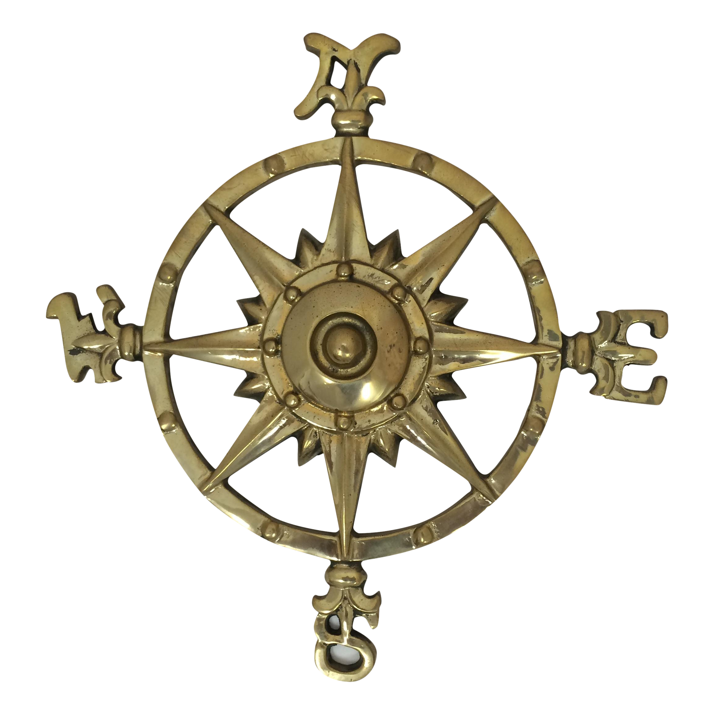 Brass Nautical Compass Rose | Chairish