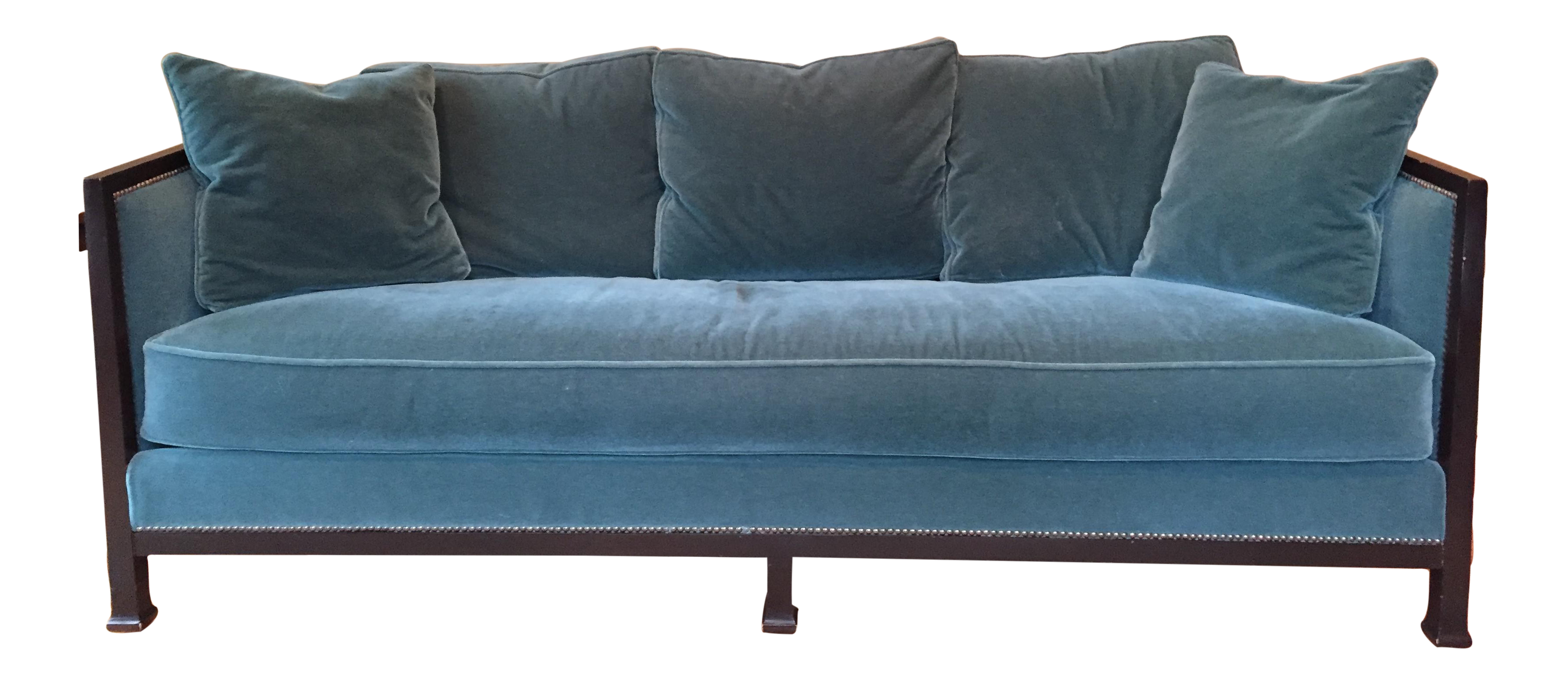Ferguson & Copeland Belgium Mohair Peacock Green Sofa Chairish