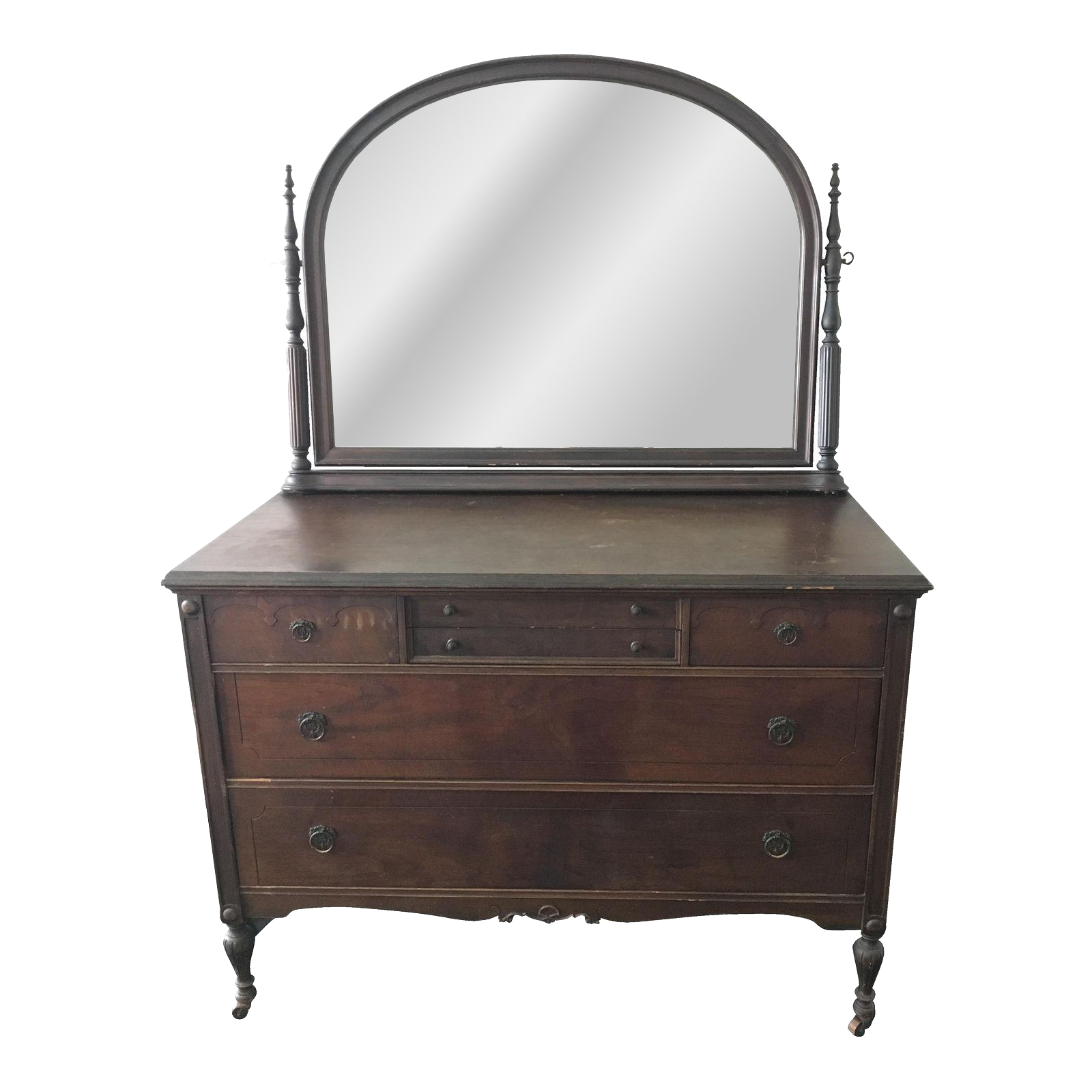 1940s Mahogany Dresser & Vanity Mirror Chairish
