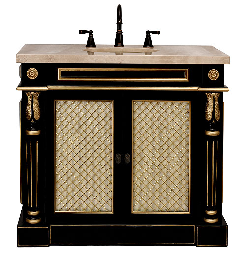 Classico Bath Vanity in Black & Gold Chairish