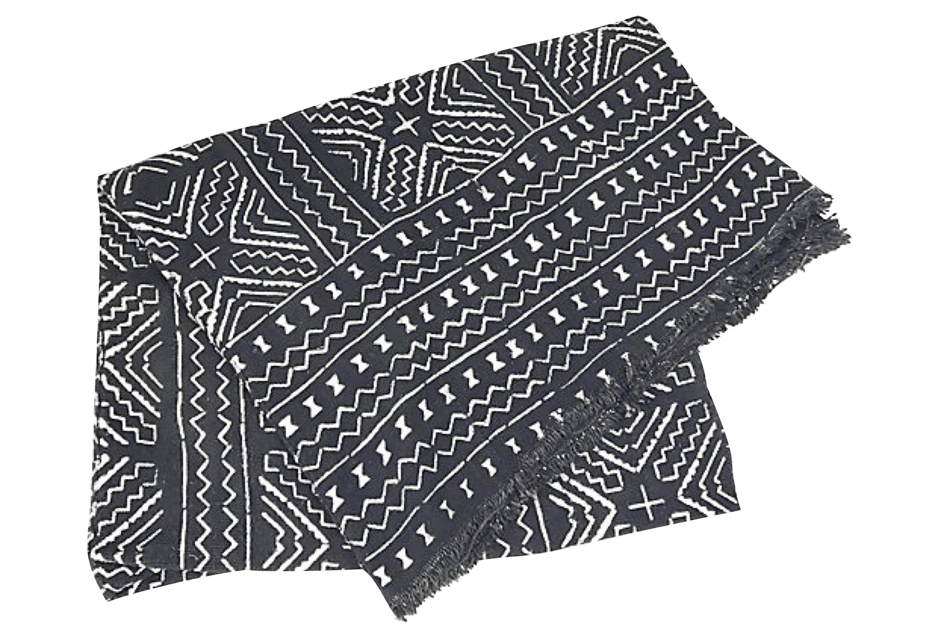 African Black & White Mud Cloth Throw Chairish