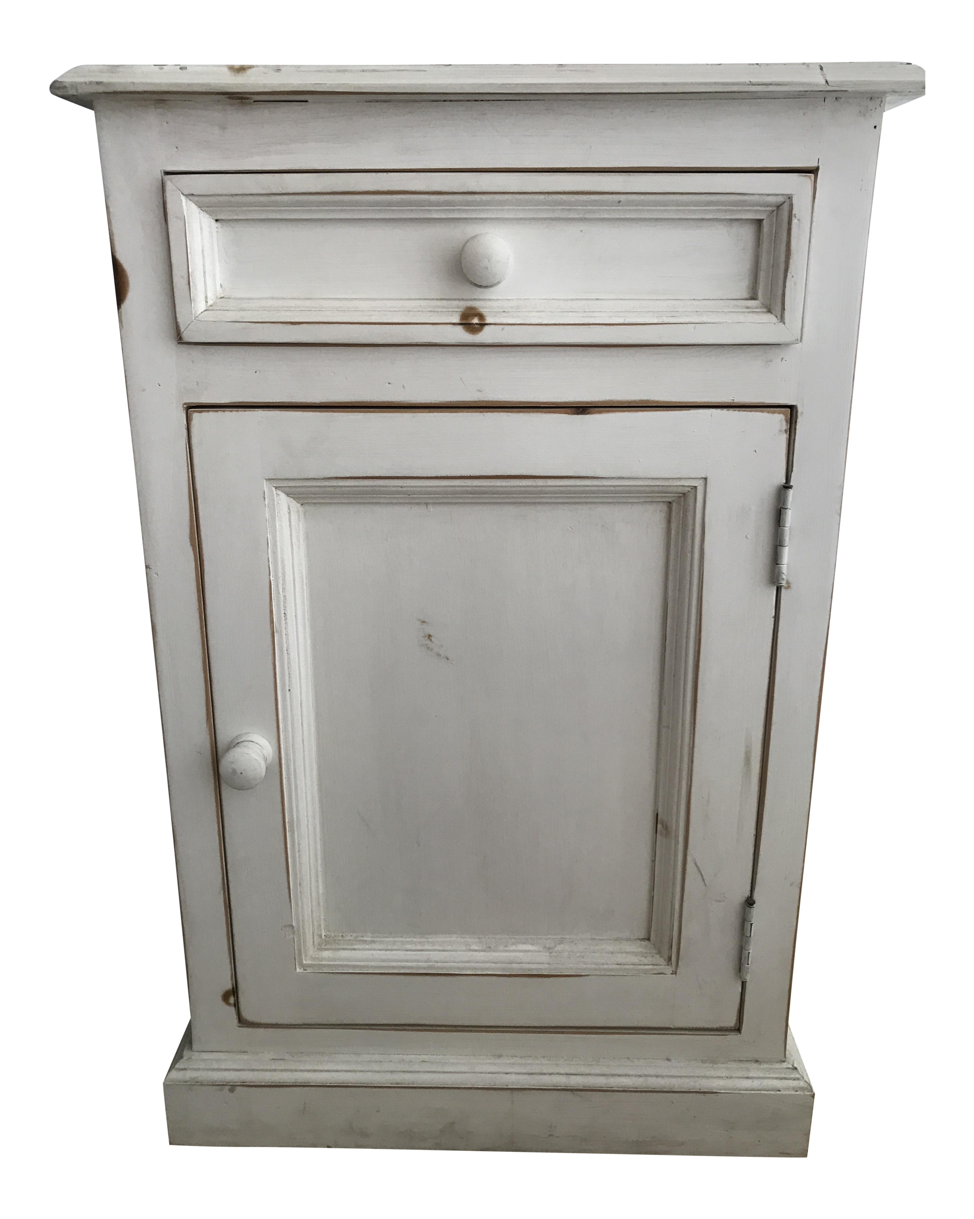 Rustic White Side Cabinet Chairish