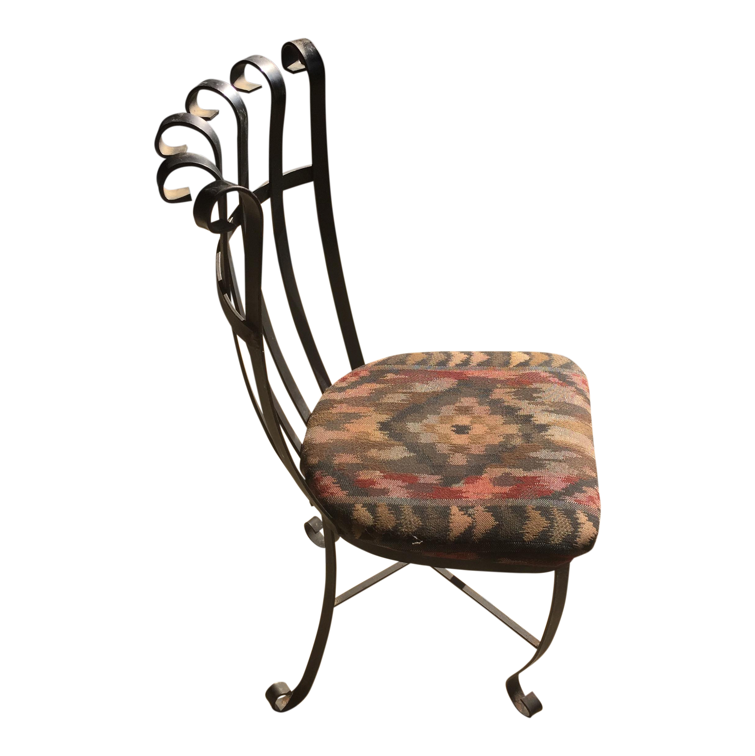 Wrought Iron Accent Chair Chairish