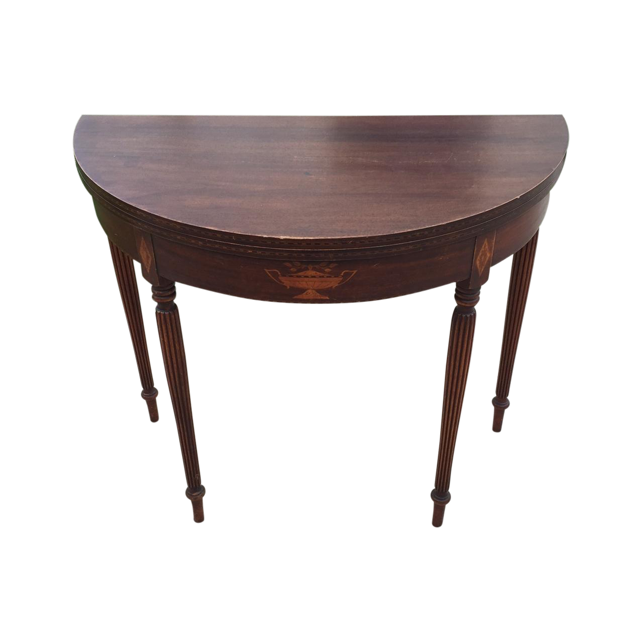 Antique Half Moon Side Table with Detailing Chairish