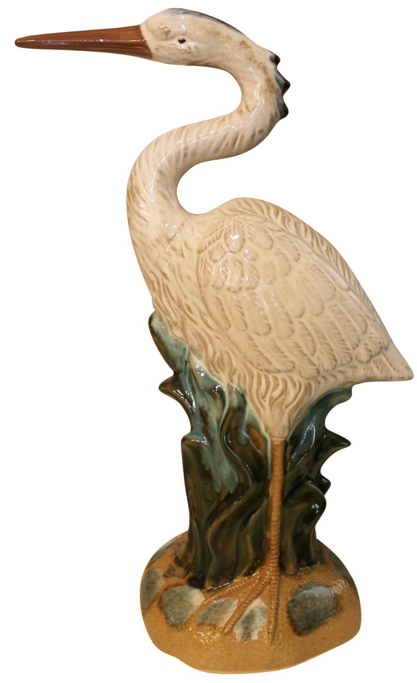 Ceramic Heron Sculpture Chairish