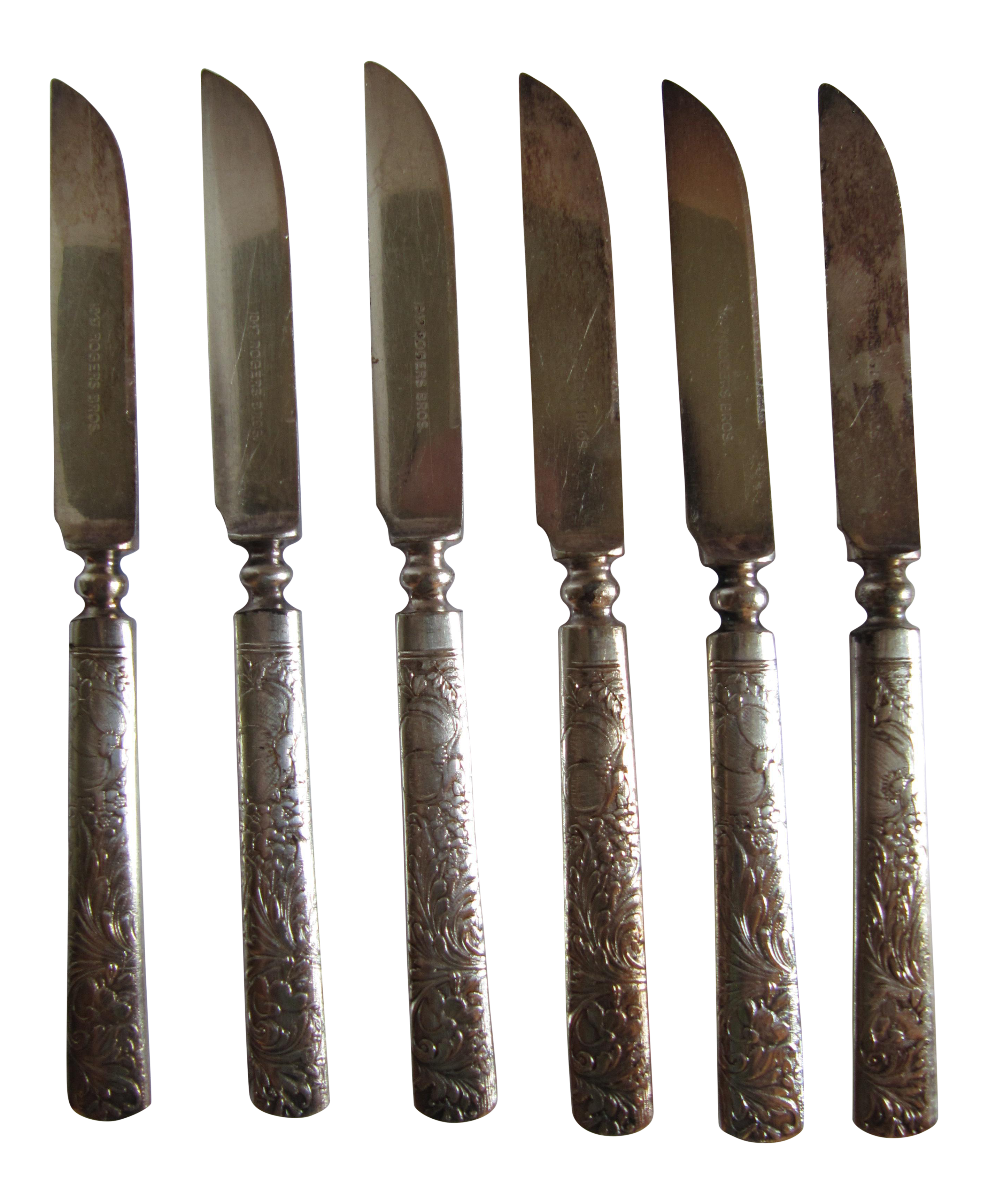 1847 Rogers Bros. Embossed Fruit Knives 6 Pieces Chairish