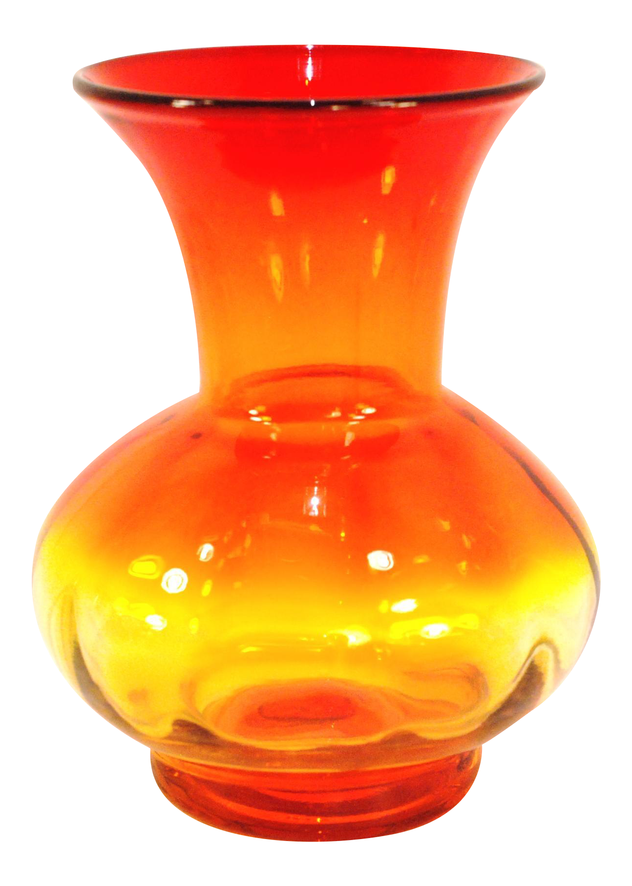 MidCentury Blenko Tangerine Art Glass Vase Chairish