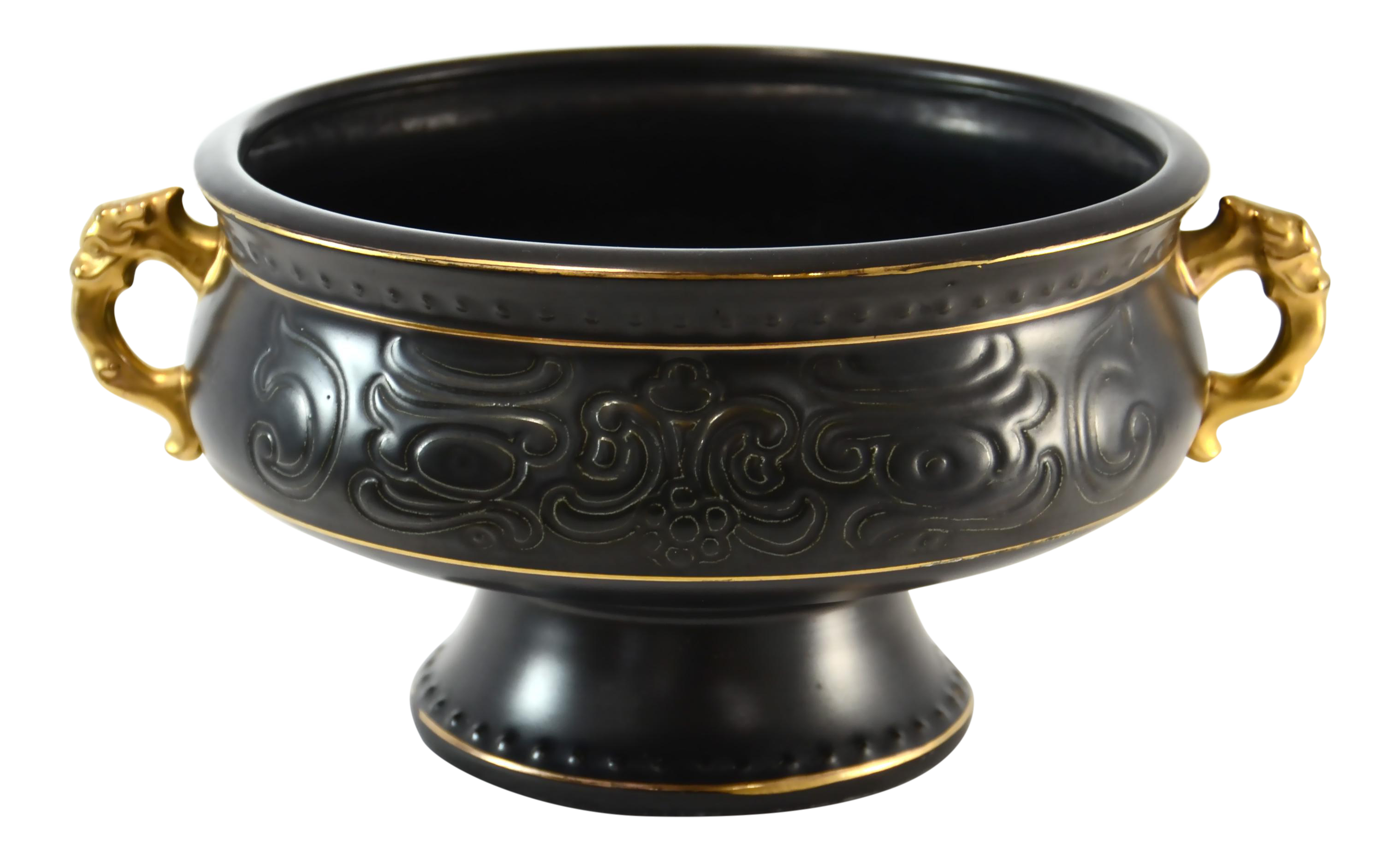 Black & Gold Centerpiece Pedestal Bowl Chairish