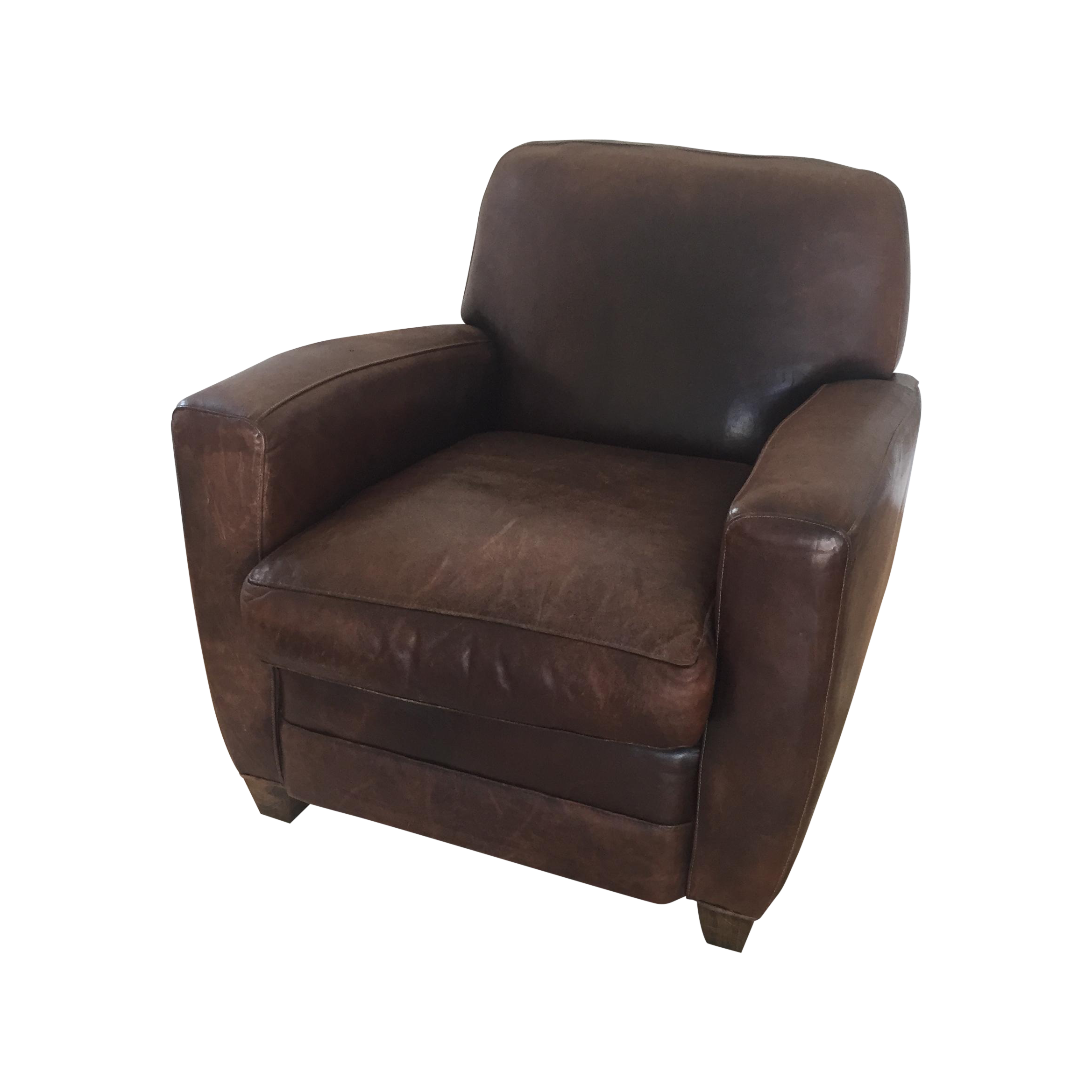 Restoration Hardware French Leather Club Chair | Chairish