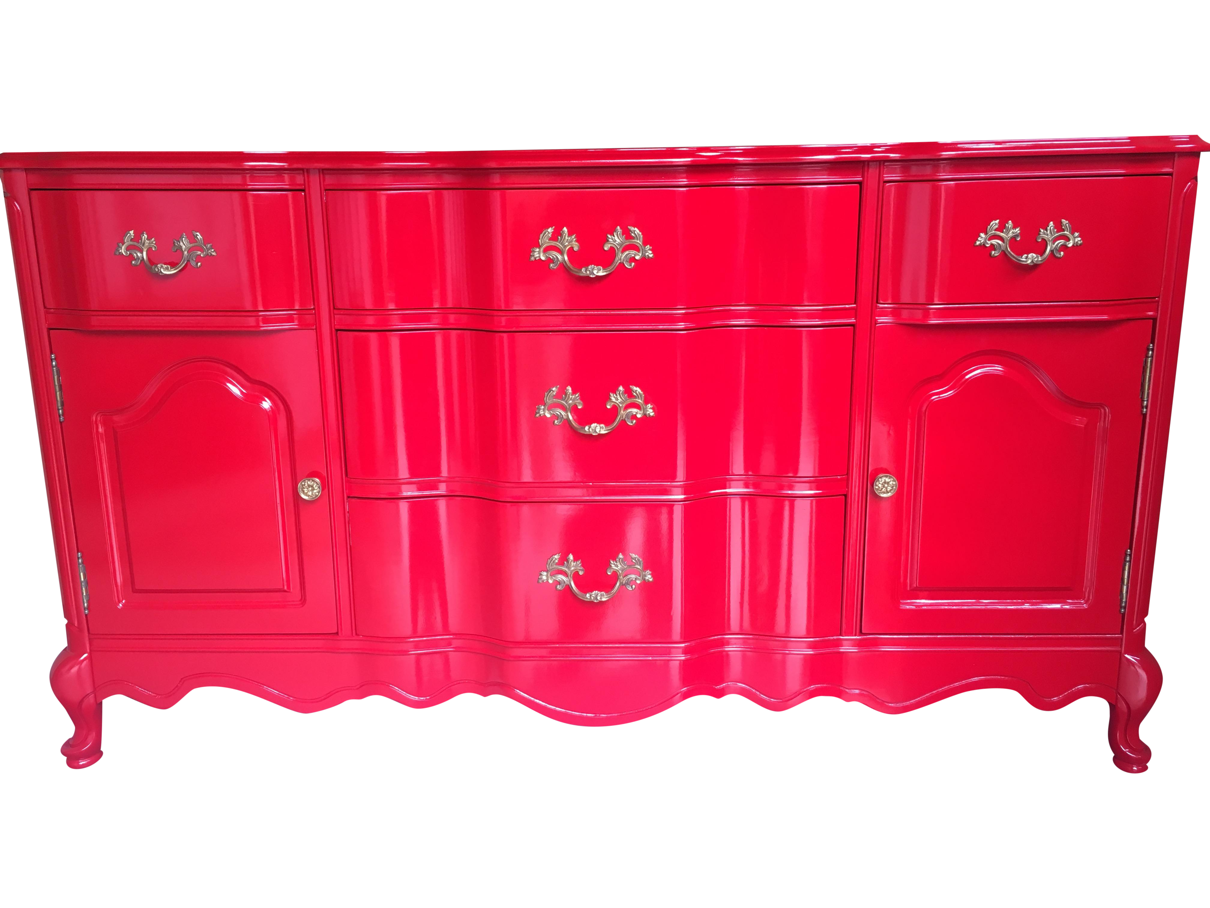 Solid Maple Wood Chinese Red Sideboard Chairish
