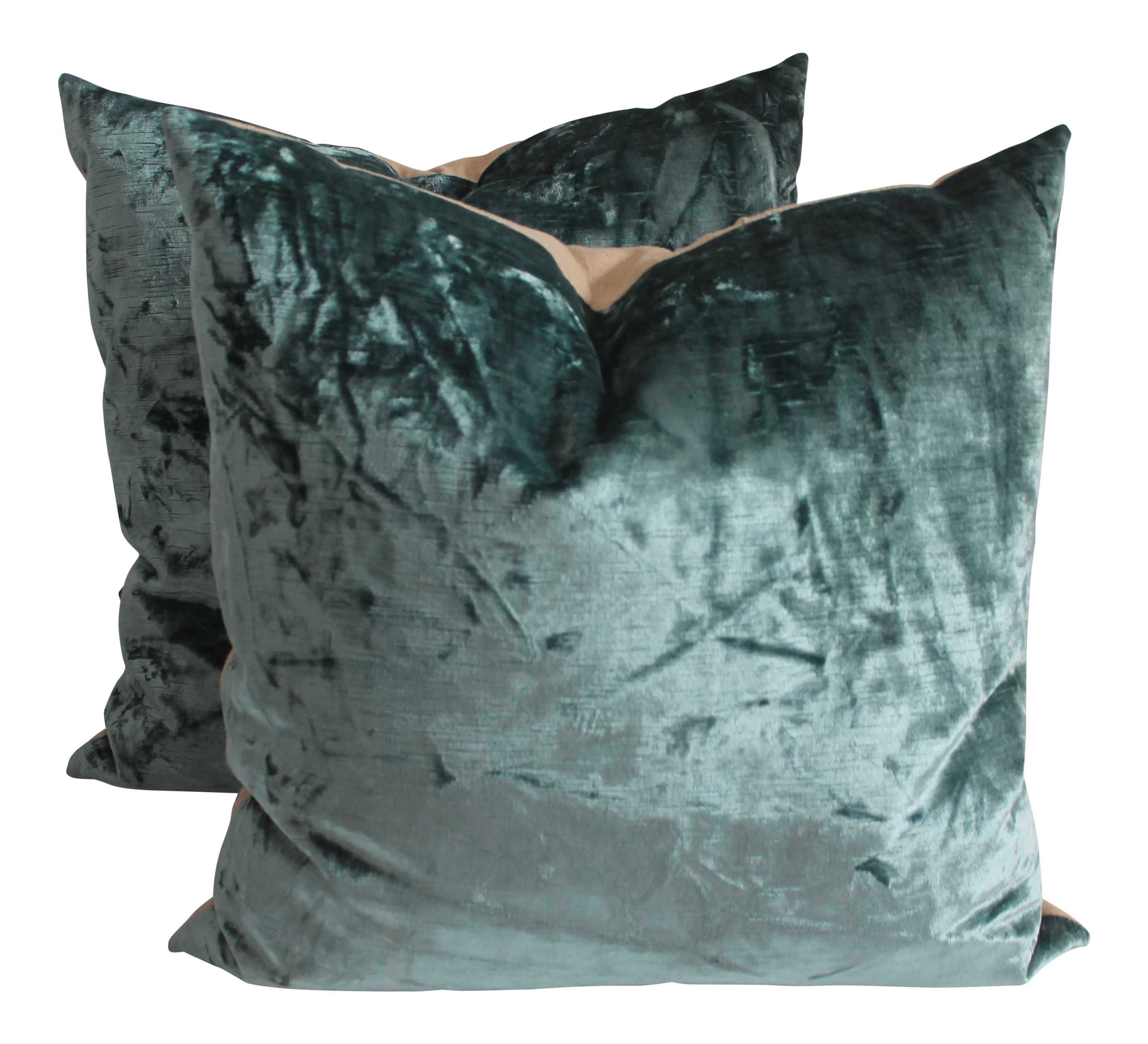 Contemporary Emerald Green Velvet Pillows A Pair Chairish