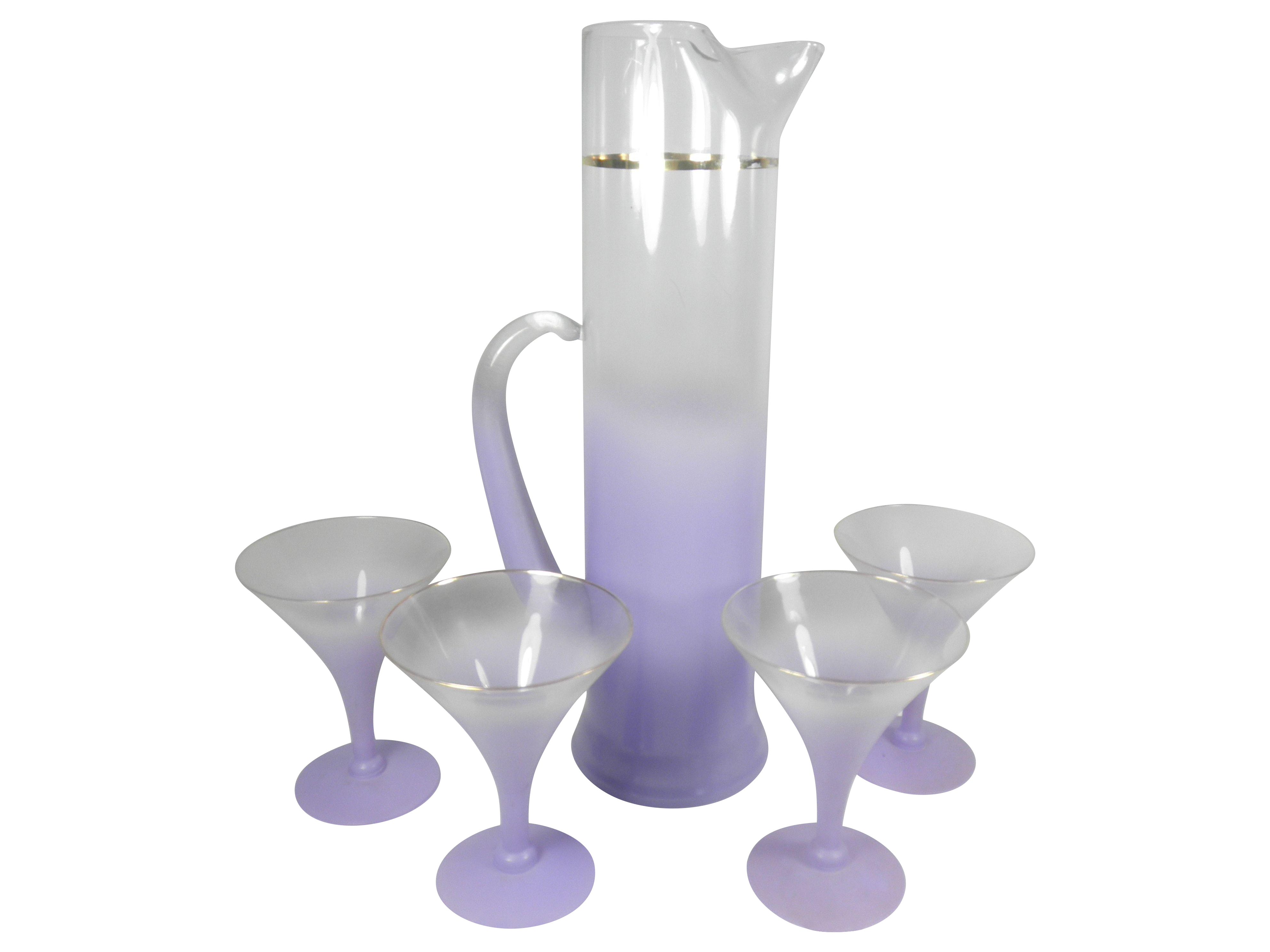 Lavender Martini Pitcher & Glasses Set of 5 Chairish