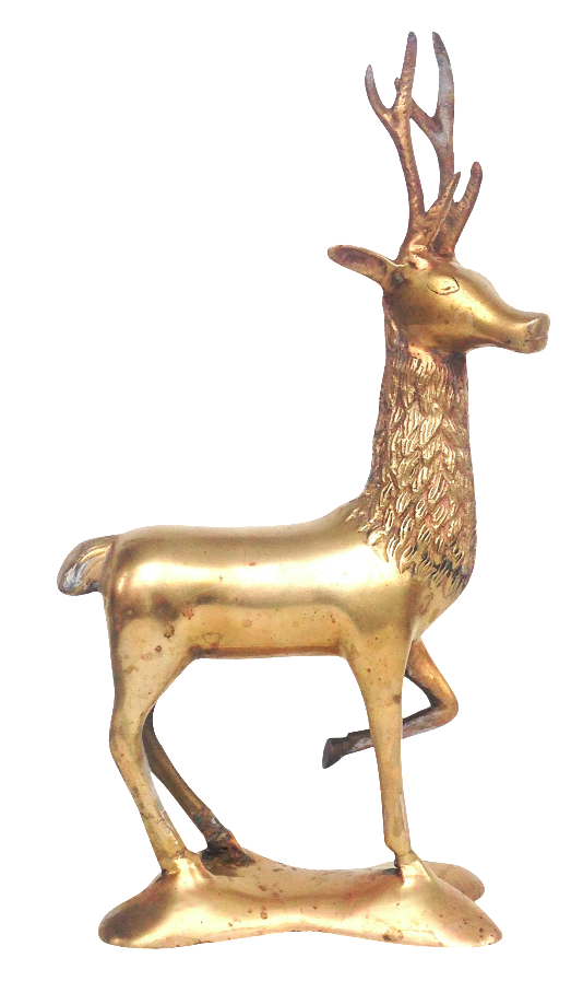 Vintage Large Brass Elk Statue Chairish