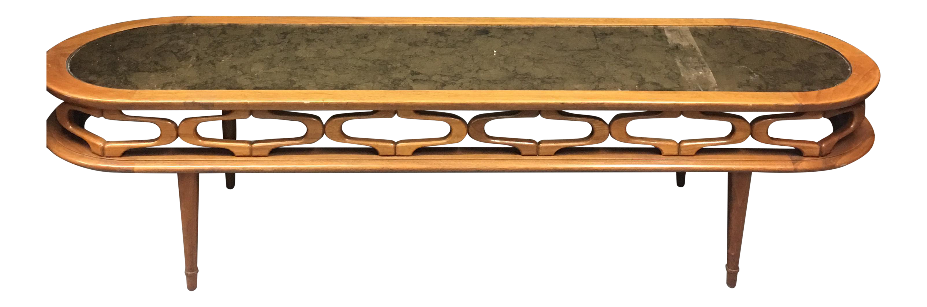 Mid-Century Oblong Walnut Coffee Table | Chairish