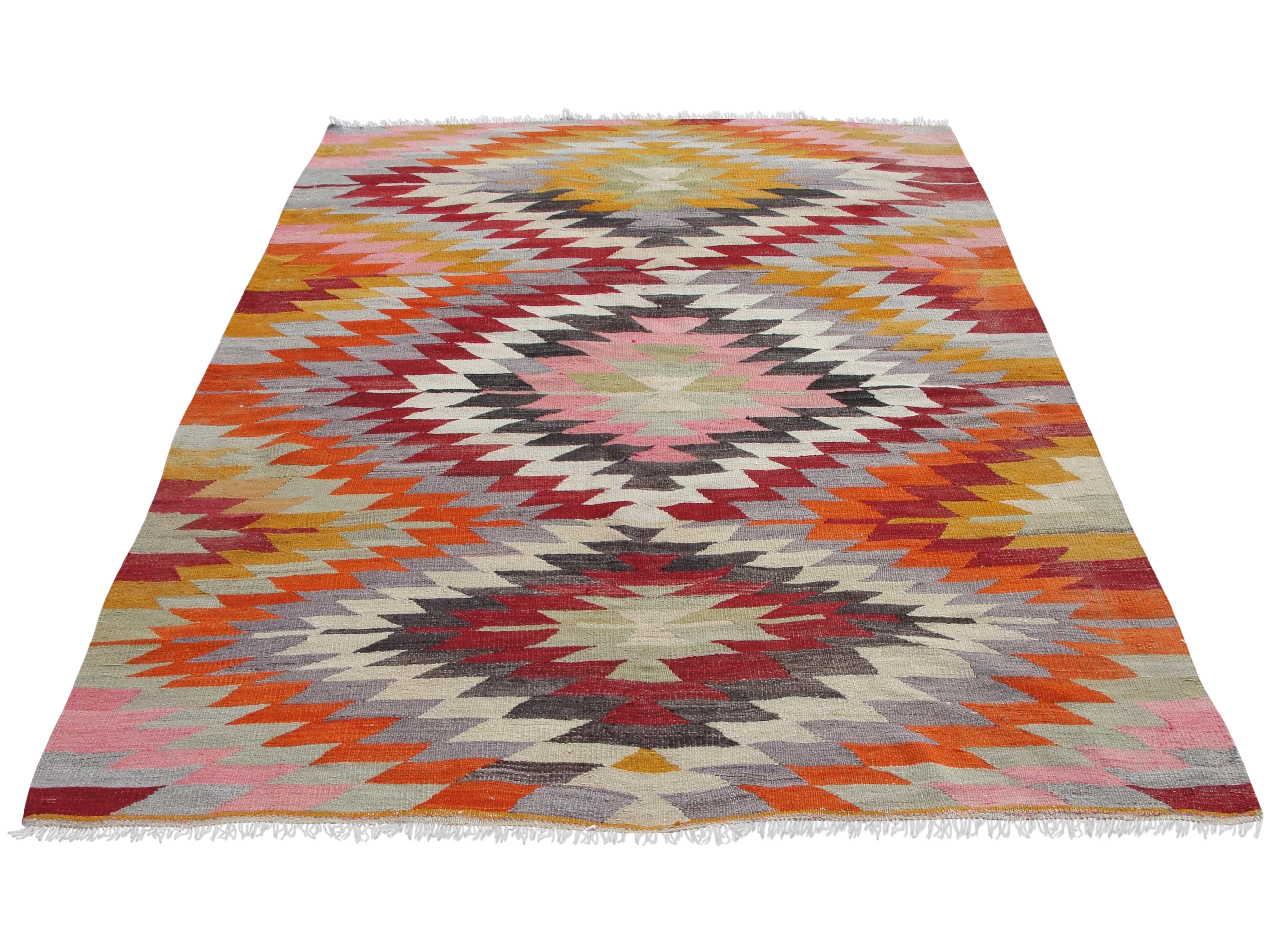 Vintage Handmade Turkish Kilim Rug 5'3" X 7'8" Chairish