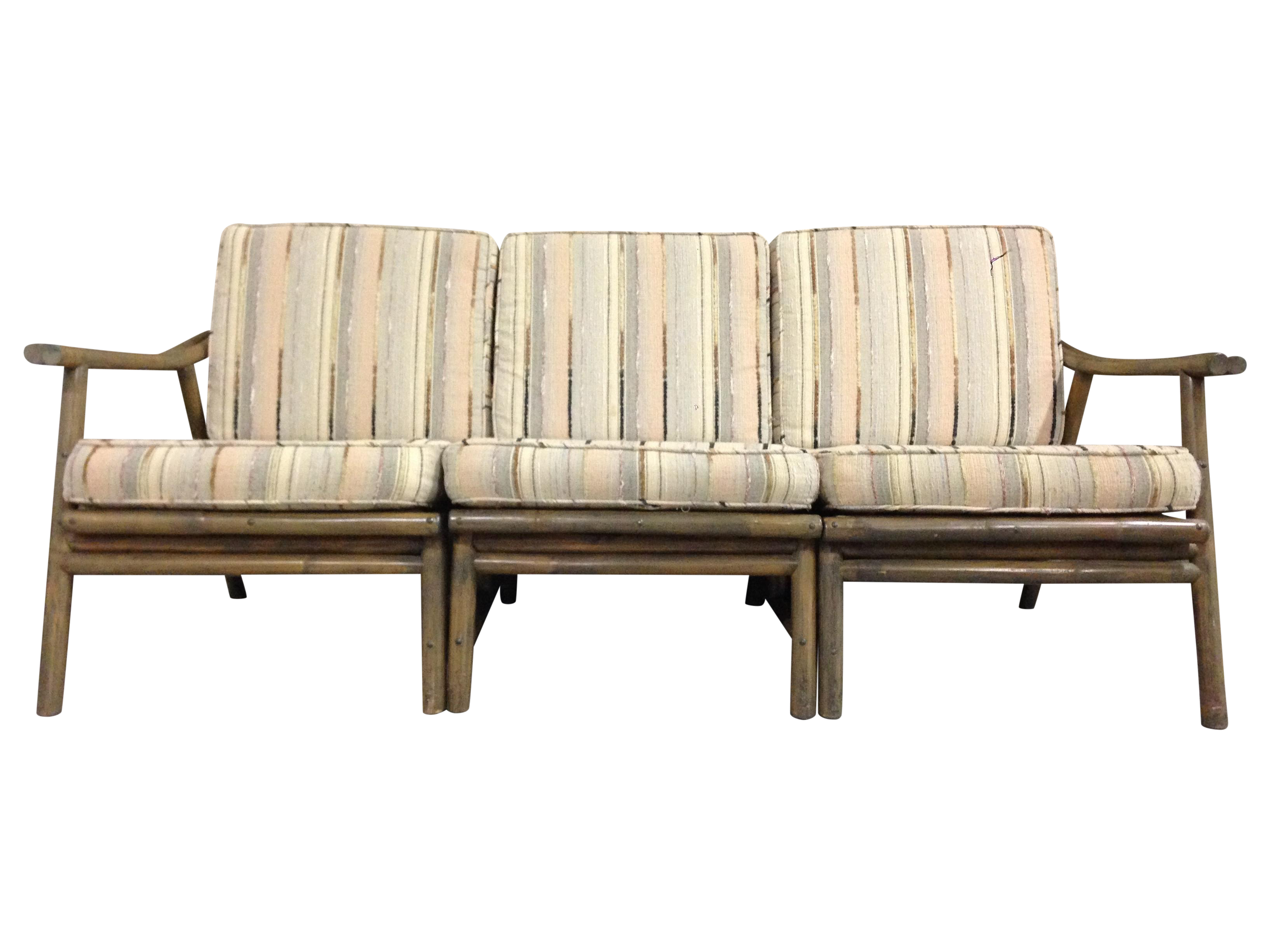 Design Bamboo Couch vintage mid century modern bamboo rattan sofa chairish