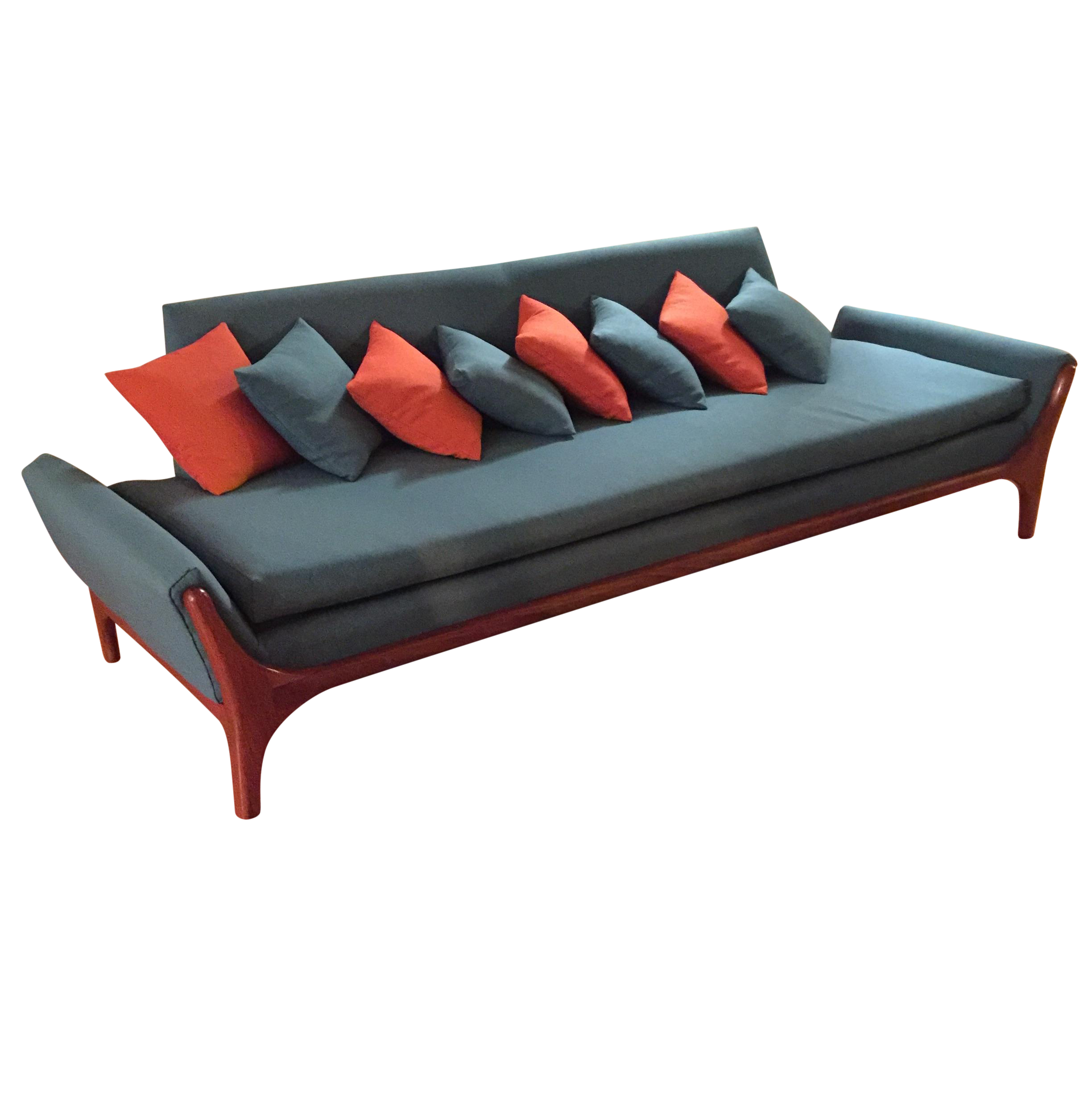 Reupholstered Danish Modern Wing Arm Sofa Chairish