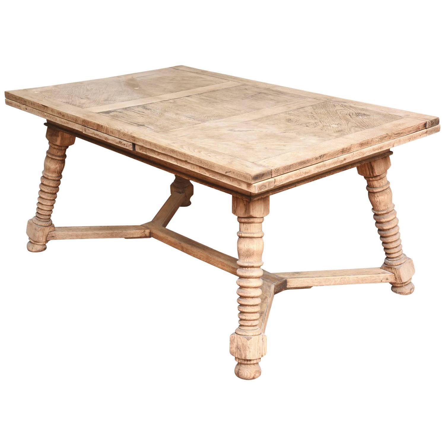 Bleached Oak Dining Room Table Chairish