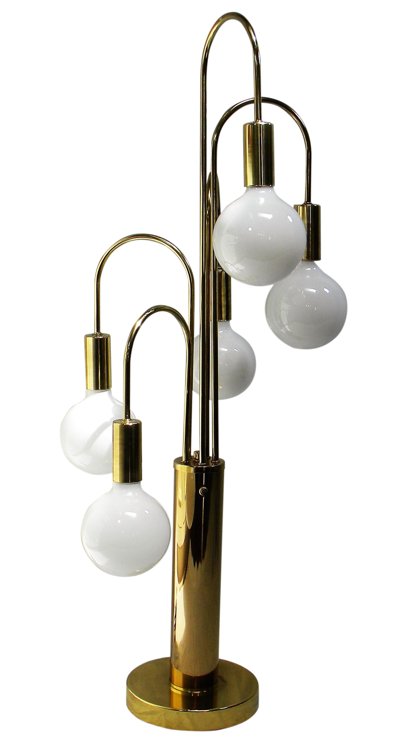 Mid Century Modern Brass with 5 Globe Table Lamp | Chairish