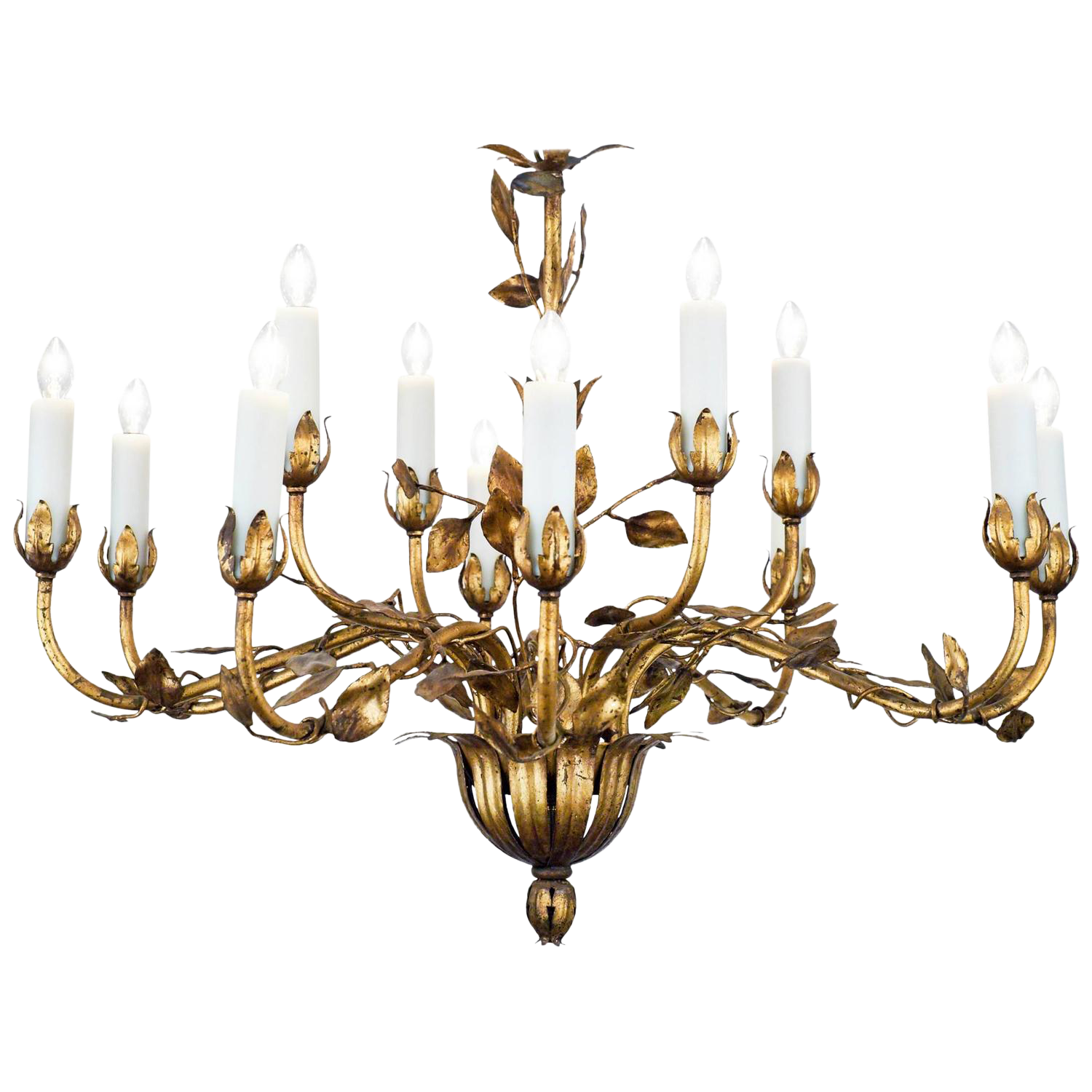Vintage Gold Leaf Tole Chandelier Chairish