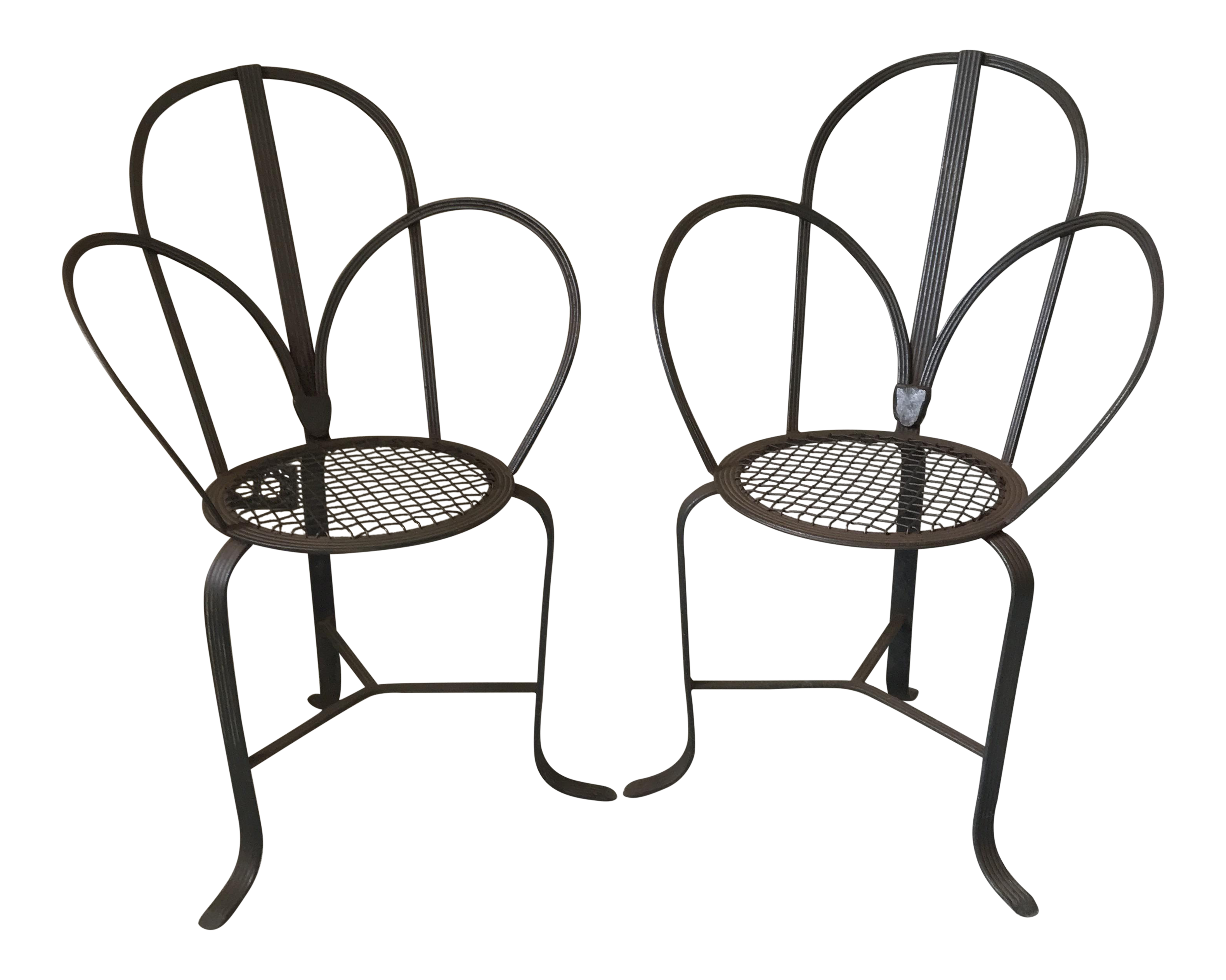 Crate & Barrel Iron Chairs A Pair Chairish