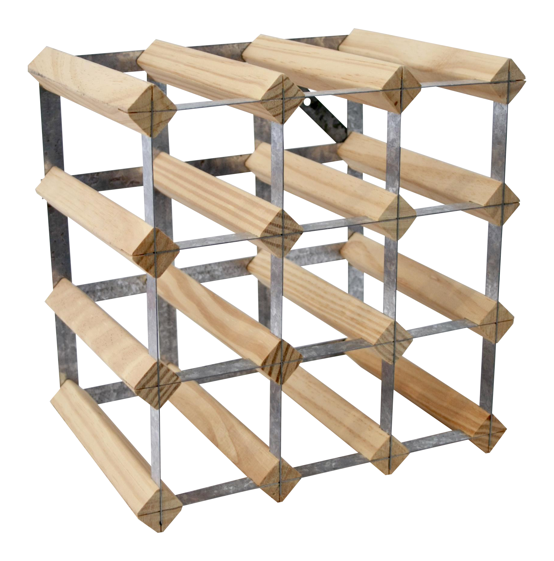 Industrial Style Steel & Wood Wine Rack Chairish