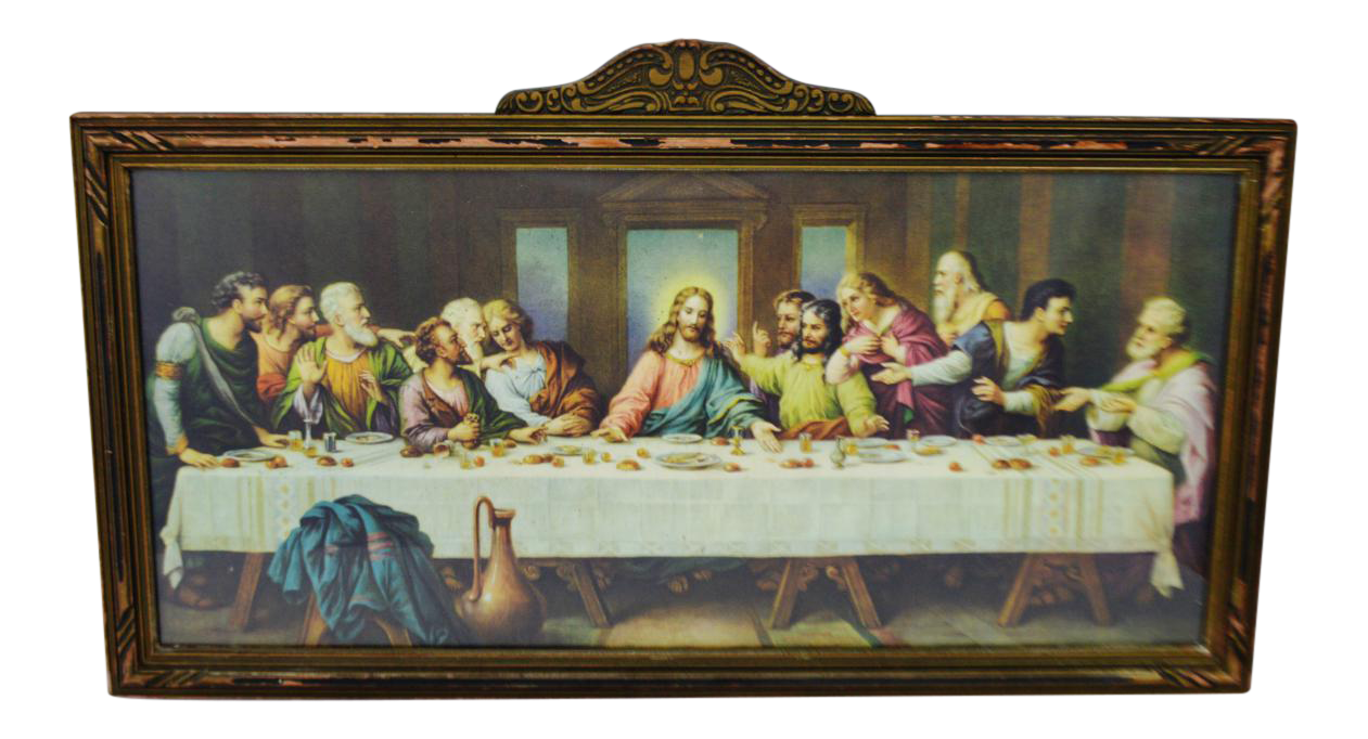 Early H. Zabateri Framed Last Supper Print Chairish