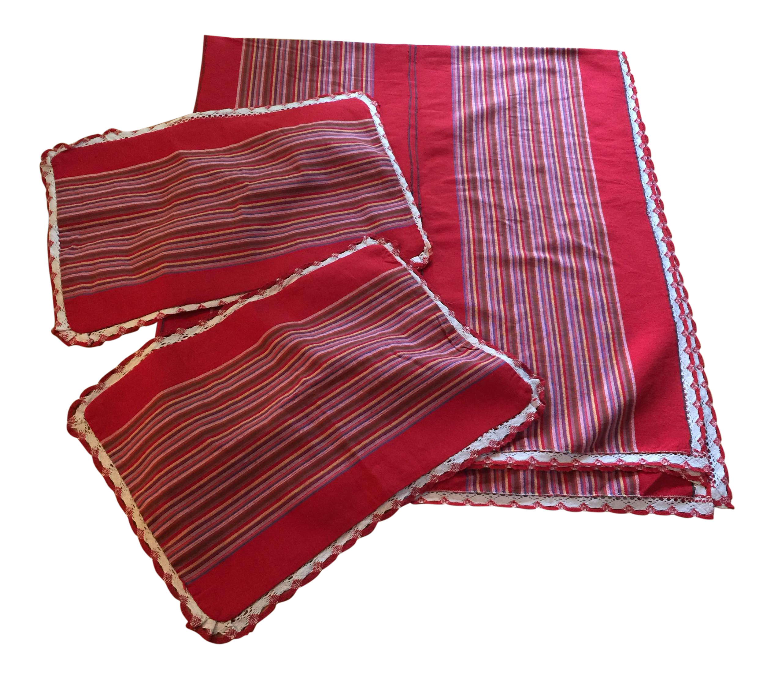 Handmade Mexican Throw & Pillow Cases - Set of 3 Chairish