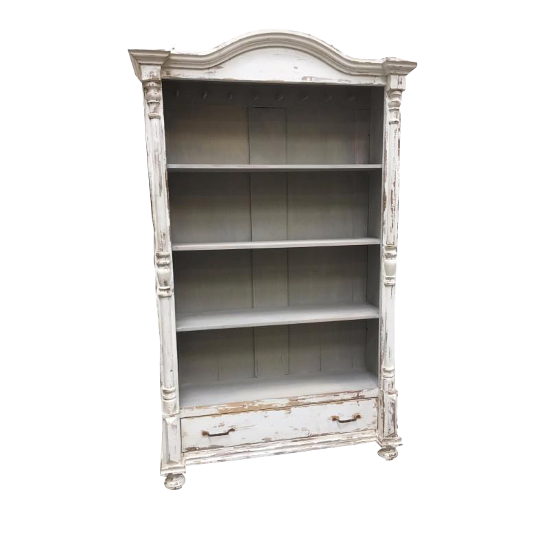 European Antique White Painted Bookcase With Drawer Chairish
