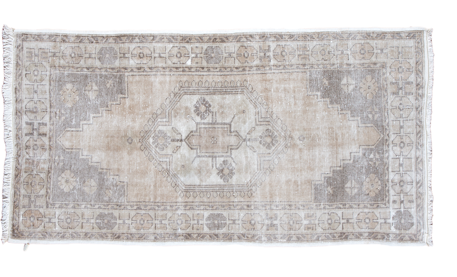 Distressed Oushak Runner Rug 3'6" x 6'8" Chairish