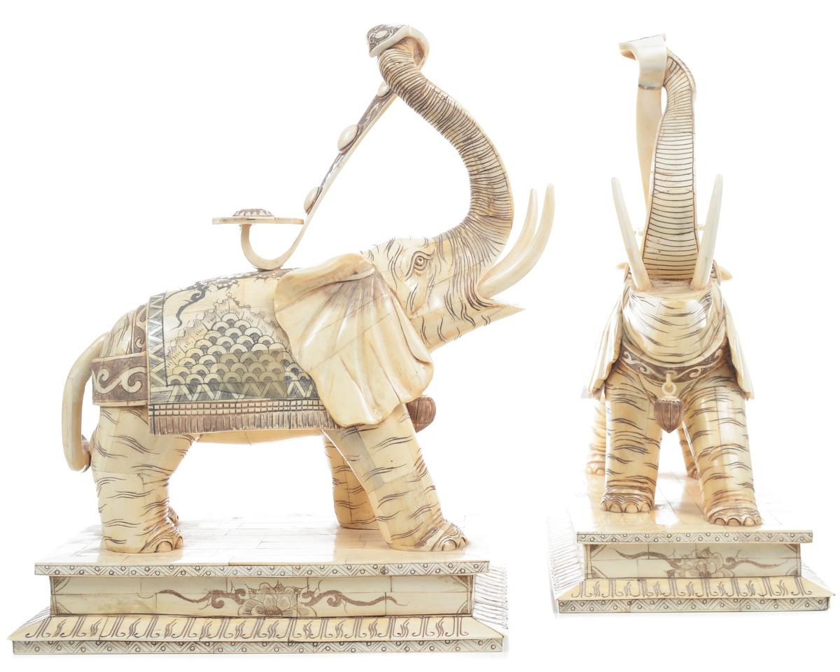 16" Chinese Elephant Figurine Sculpture A Pair Chairish