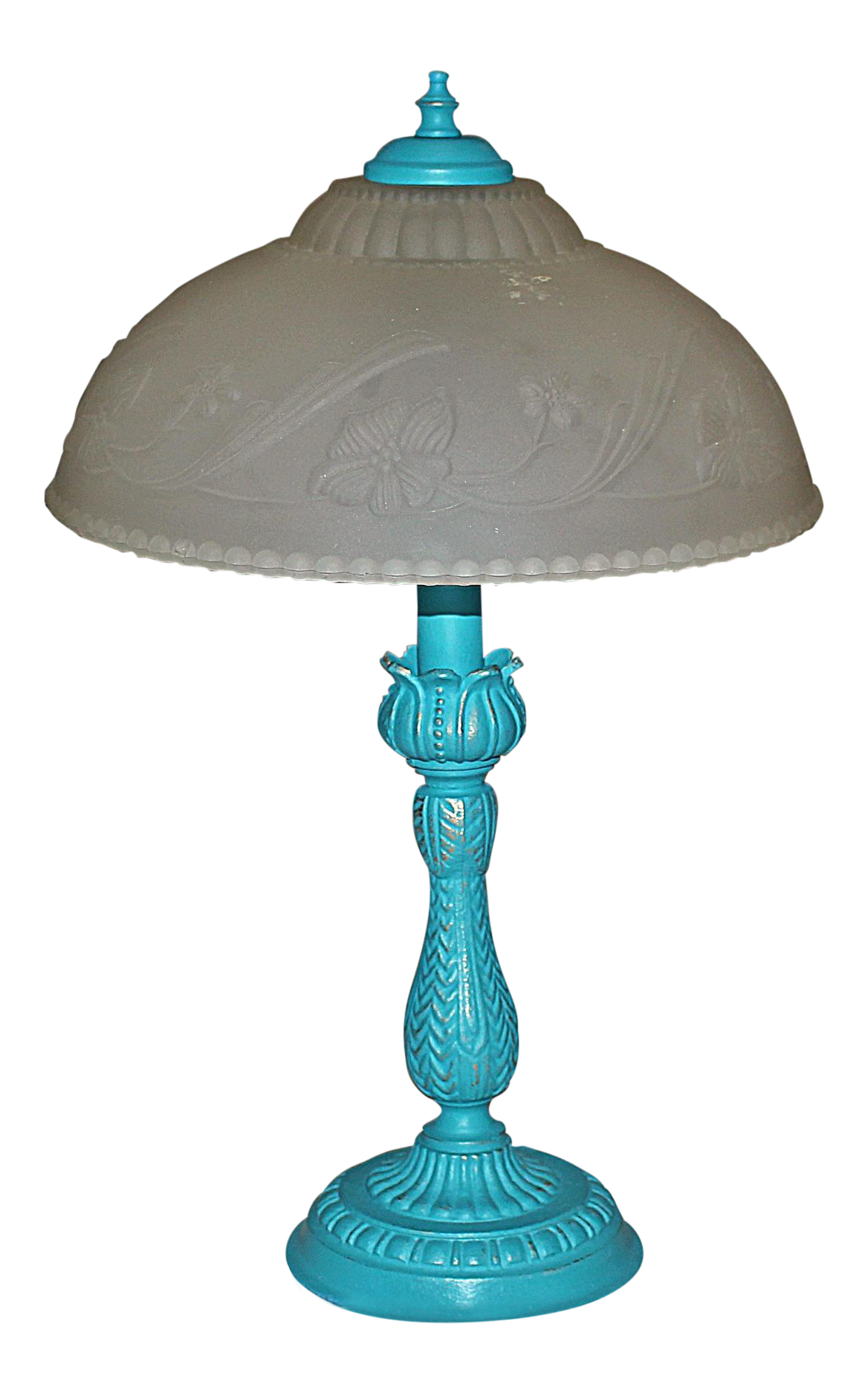 Painted Table Lamp With Frosted Glass Shade Chairish
