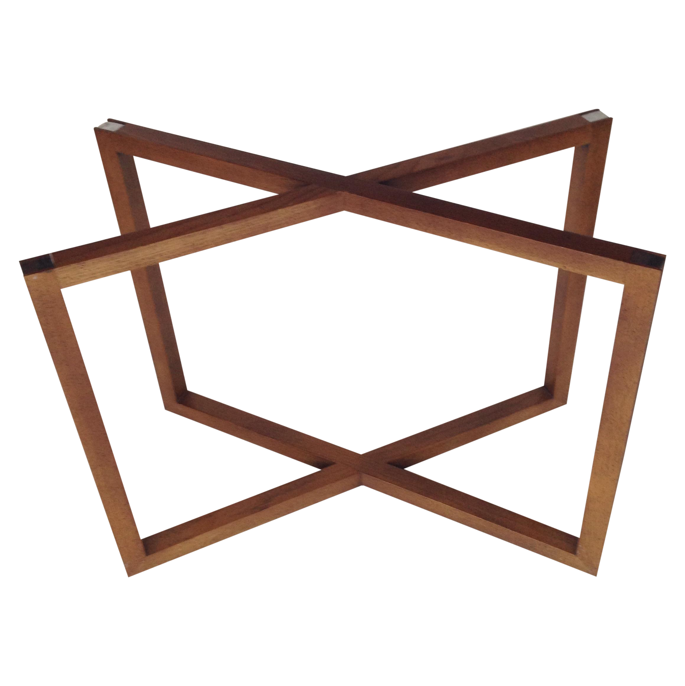 Wood and Chrome X Table Base Chairish