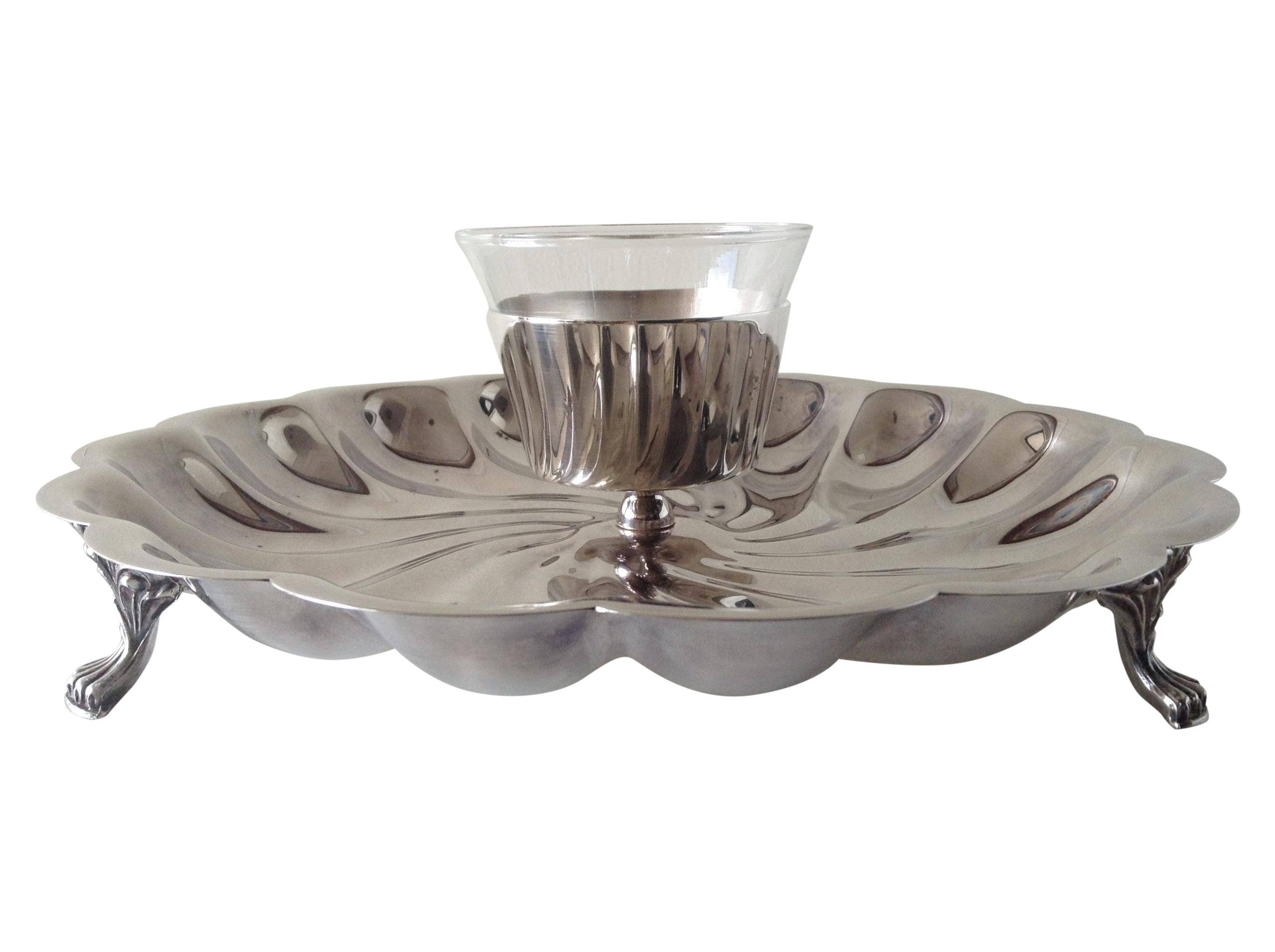 SilverPlated Cocktail Shrimp Server Platter Chairish