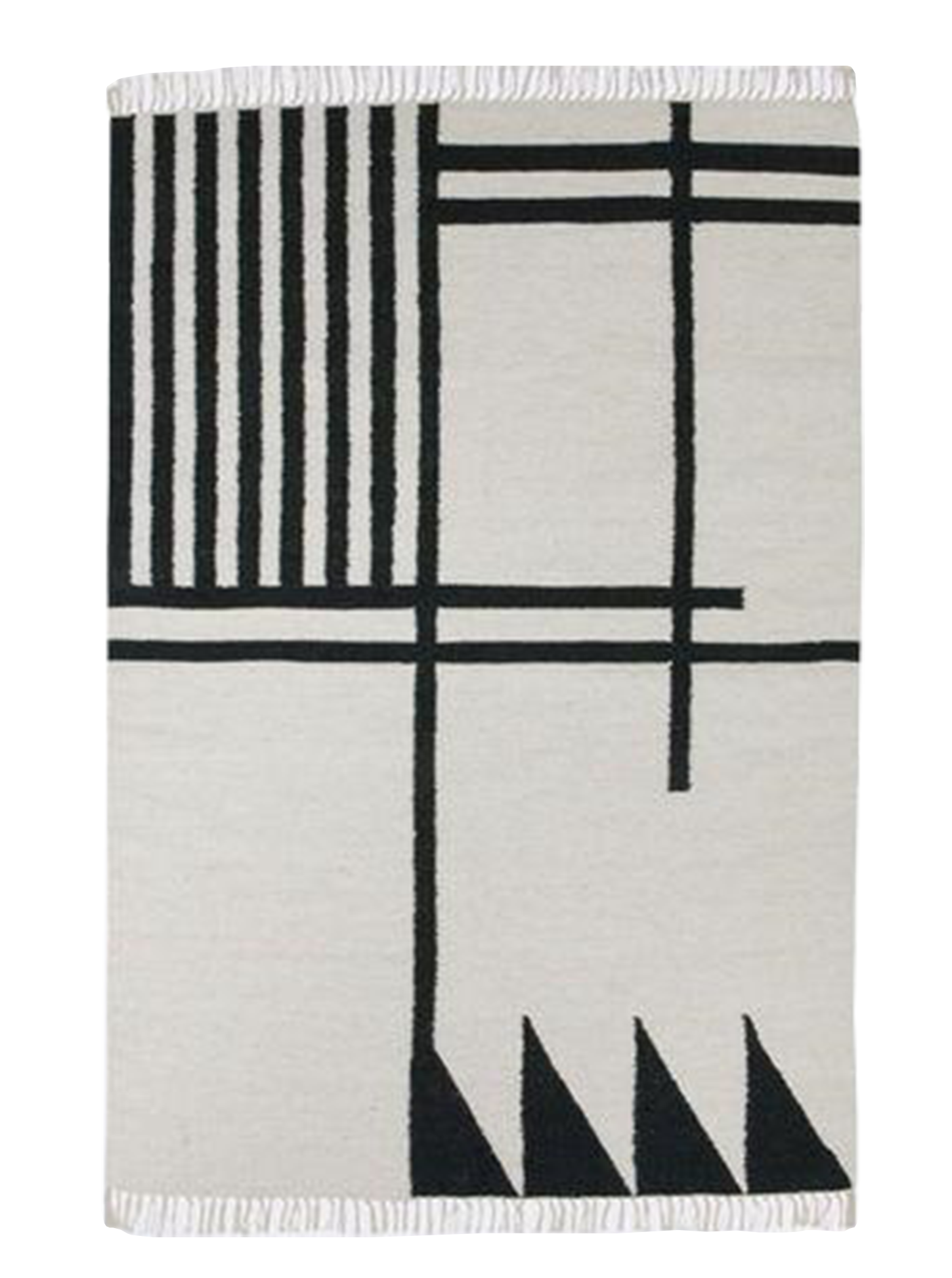 Black & White Kindry Kilim Rug 4'7" X 6'7" Chairish