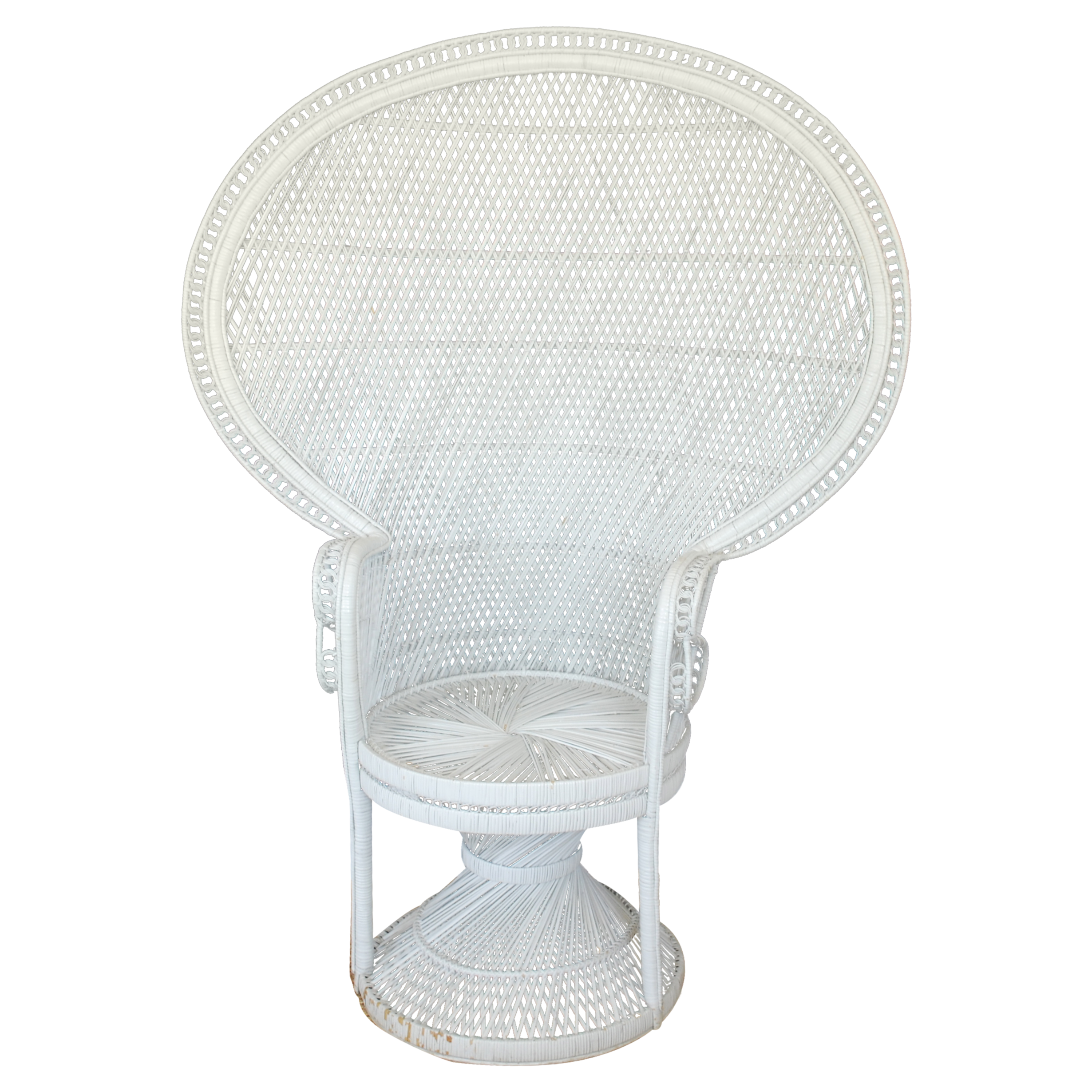 Vintage MidCentury White Peacock Chair Chairish